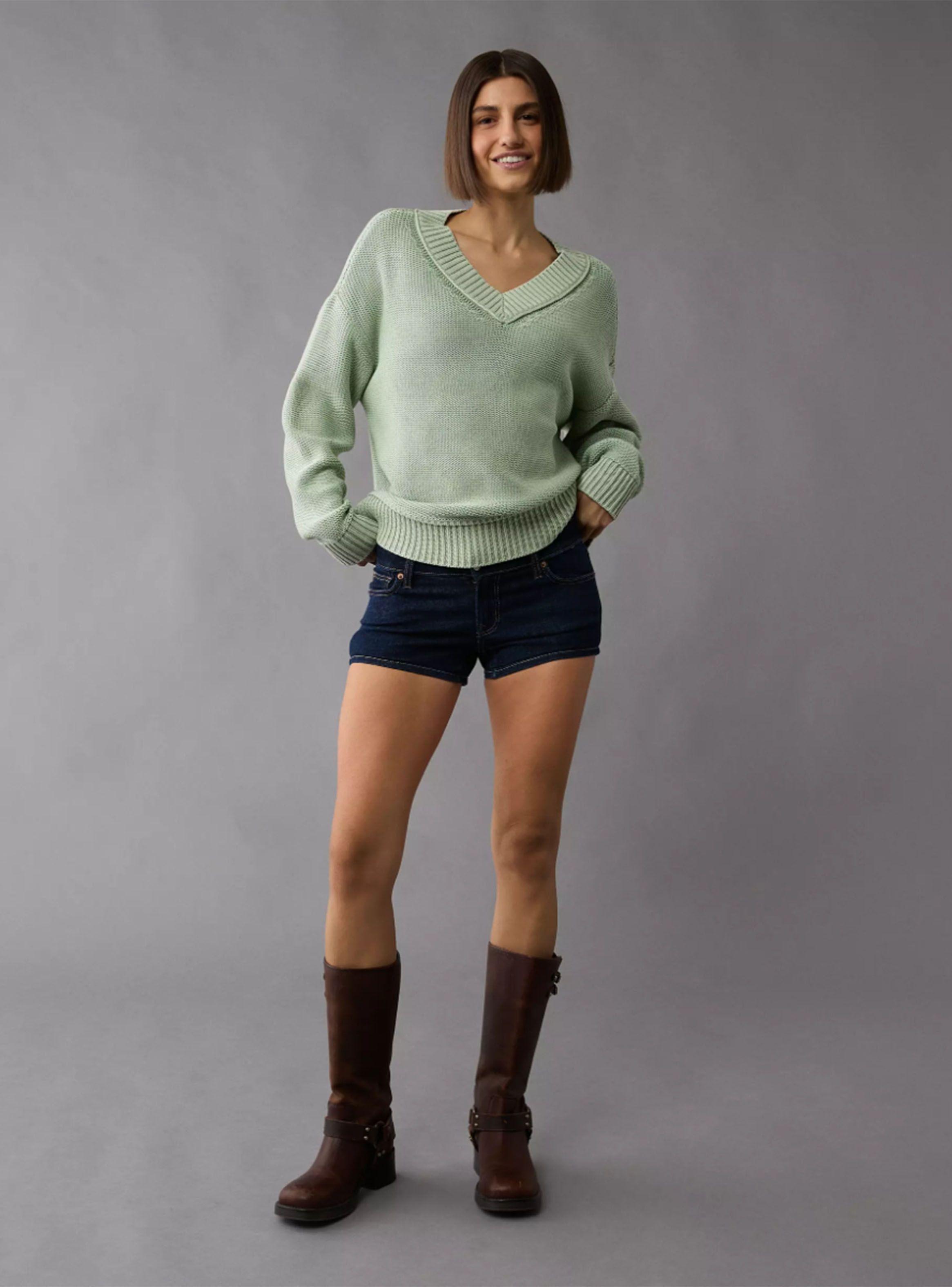Sweater Cuello V Hombros Caídos-3