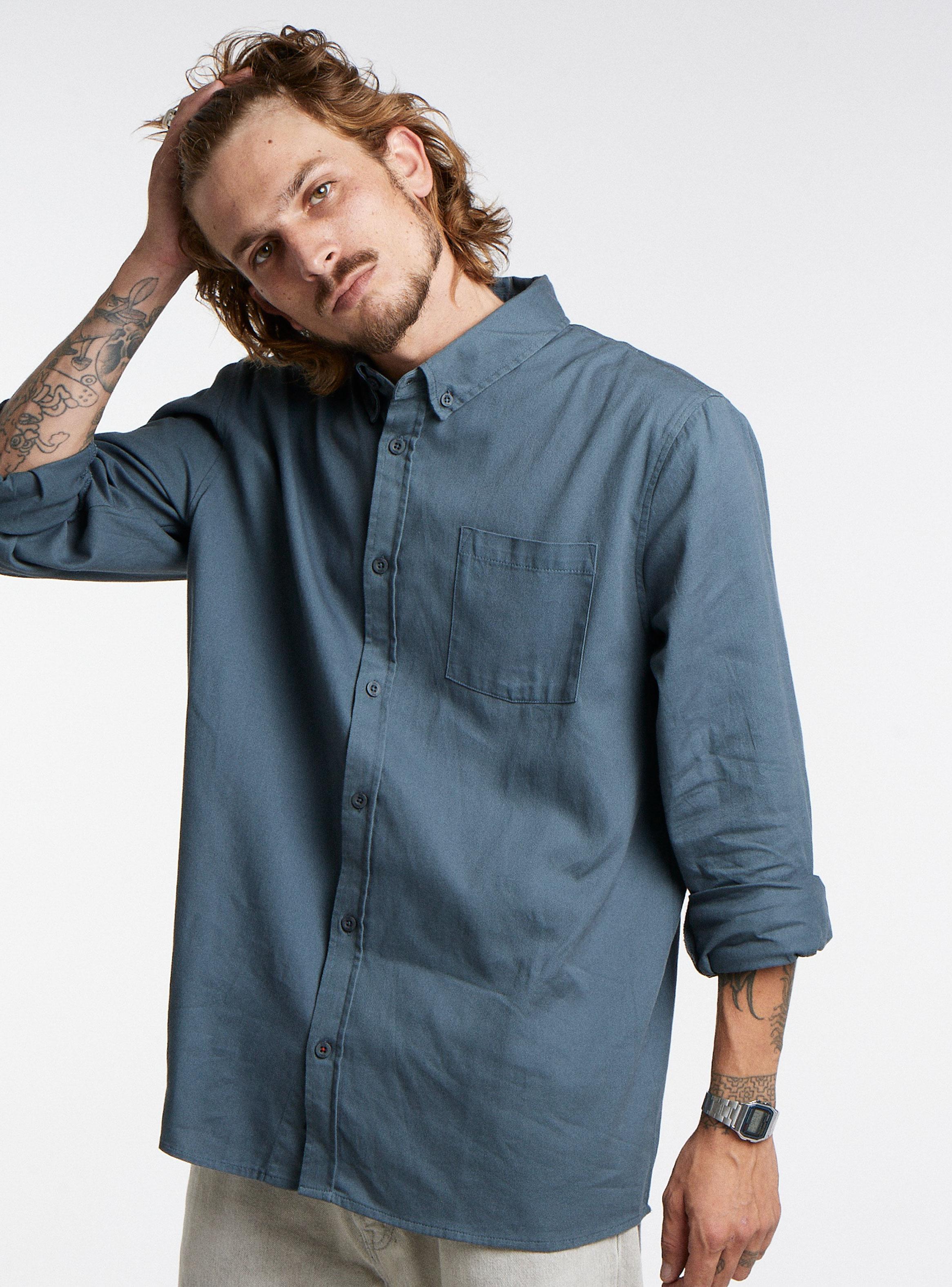 Camisa Casual Bolsillo Manga Larga-2