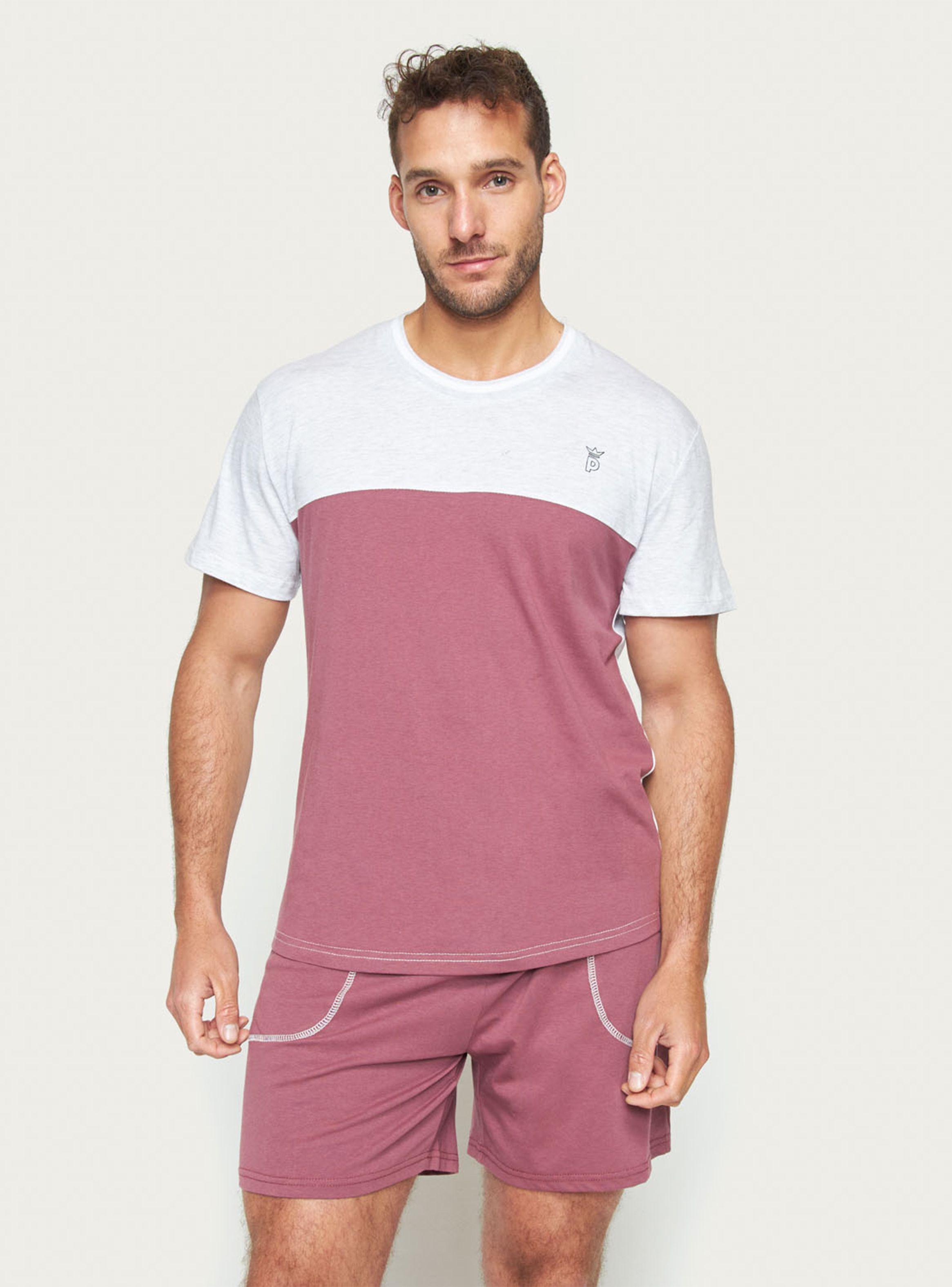 Pijama Corto Jersey Burdeo-0
