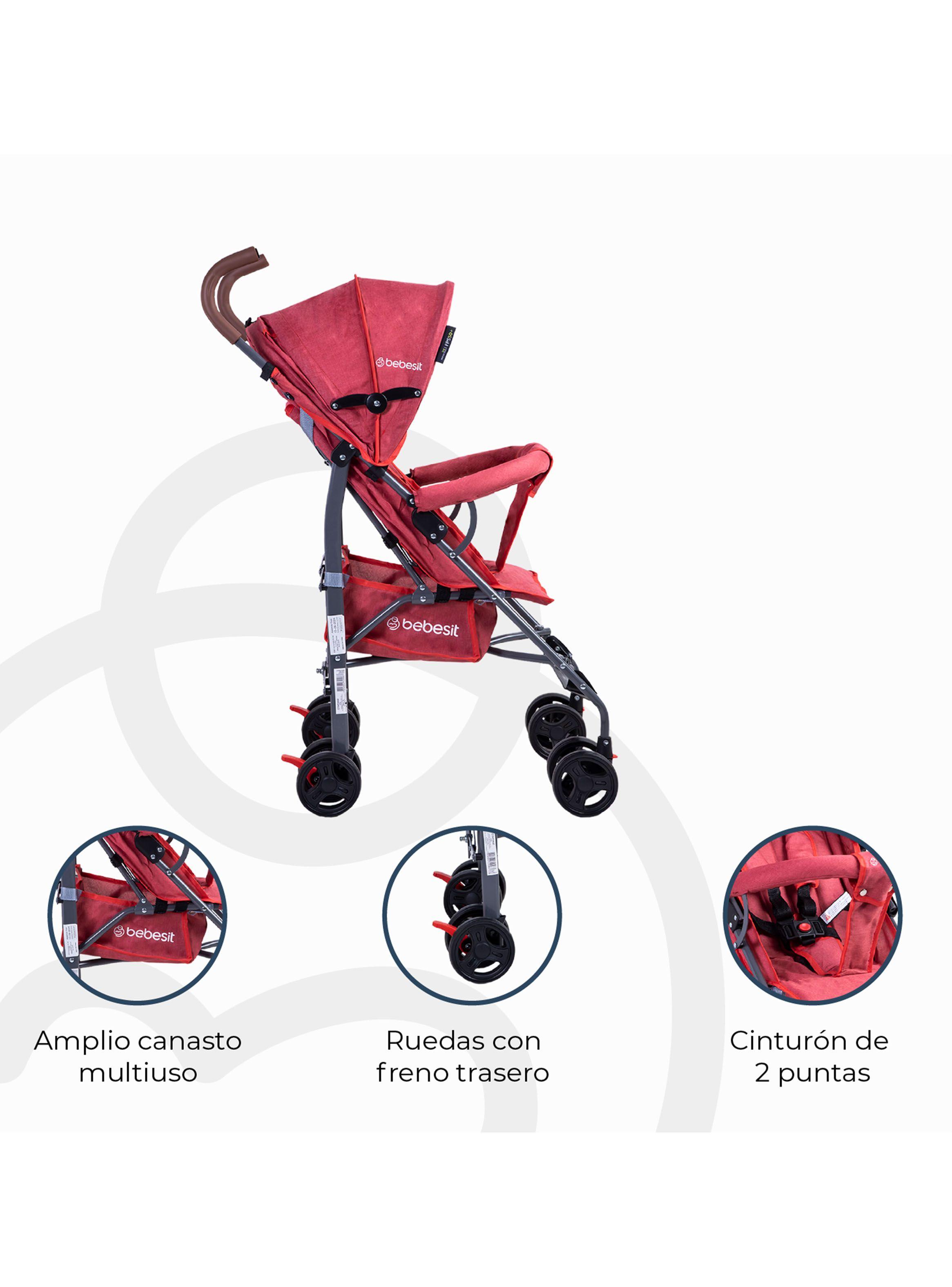 Coche Paragua 5126Sxl Rojo-3