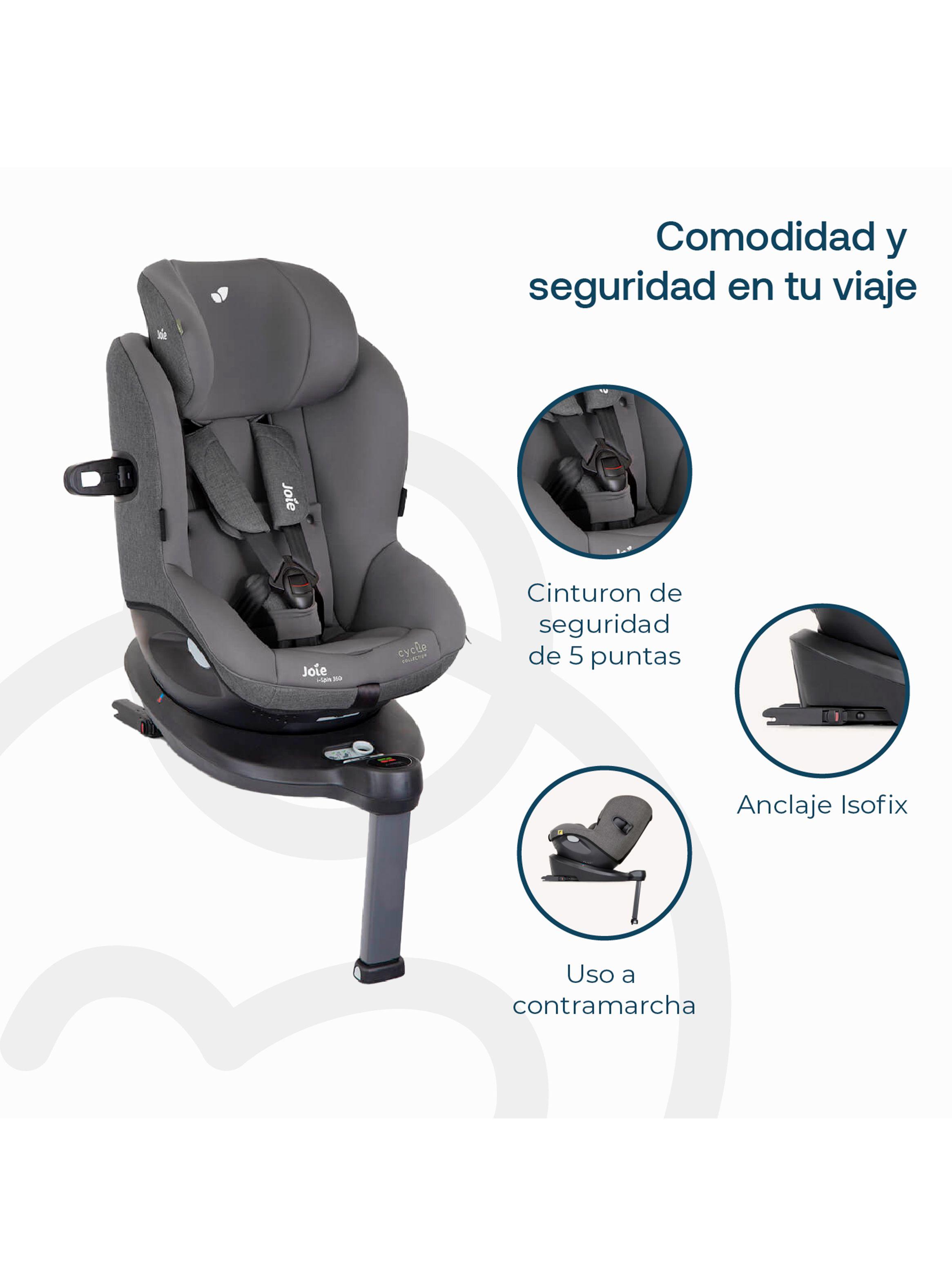Silla de Auto Giratoria Spin 360 Shell Gray Joie-4