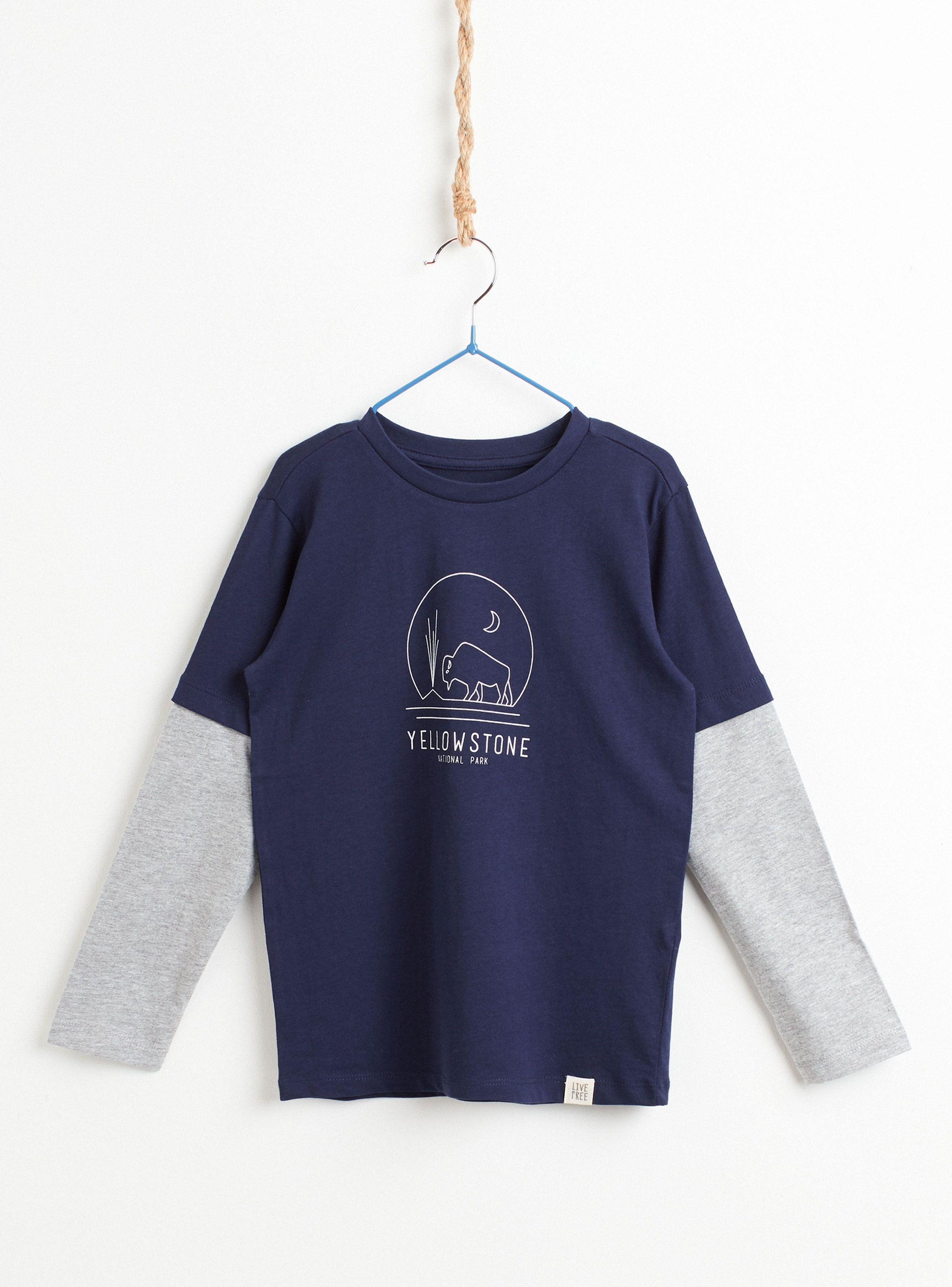 Polera Jersey Niño Print Doble Manga Tribu-1