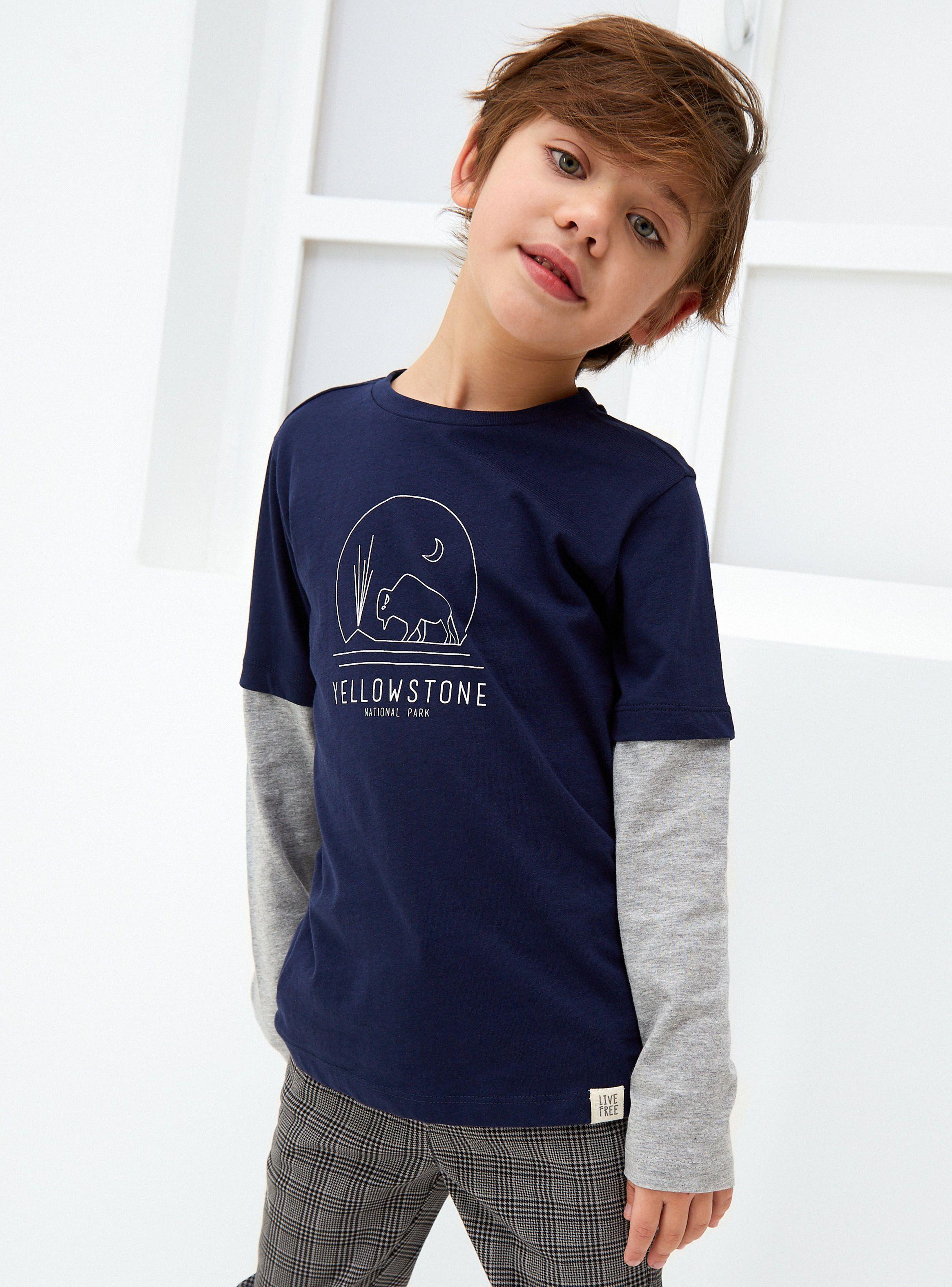 Polera Jersey Niño Print Doble Manga Tribu-0