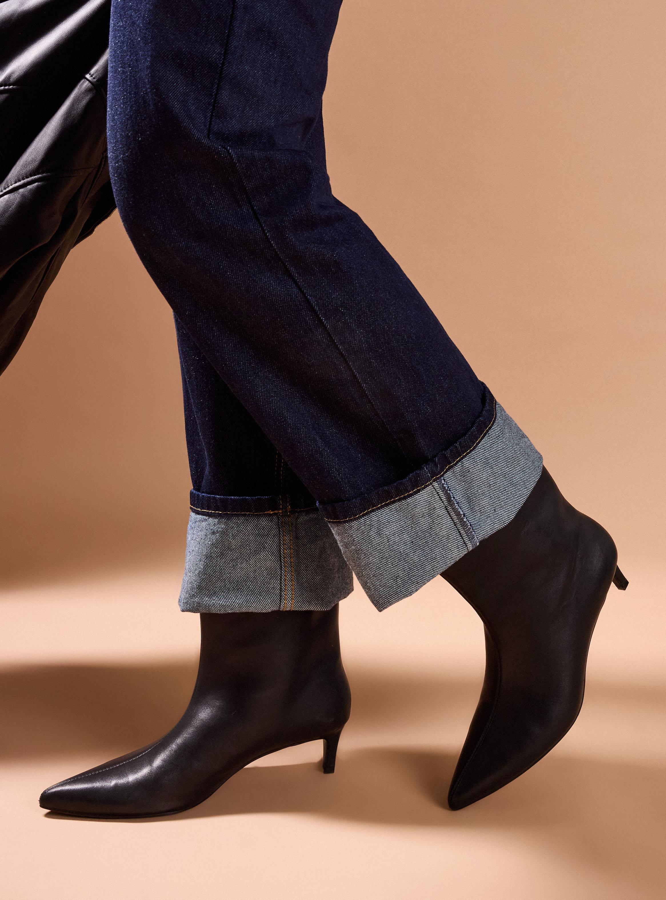 BotínKitten Heel Cuero Mujer-5