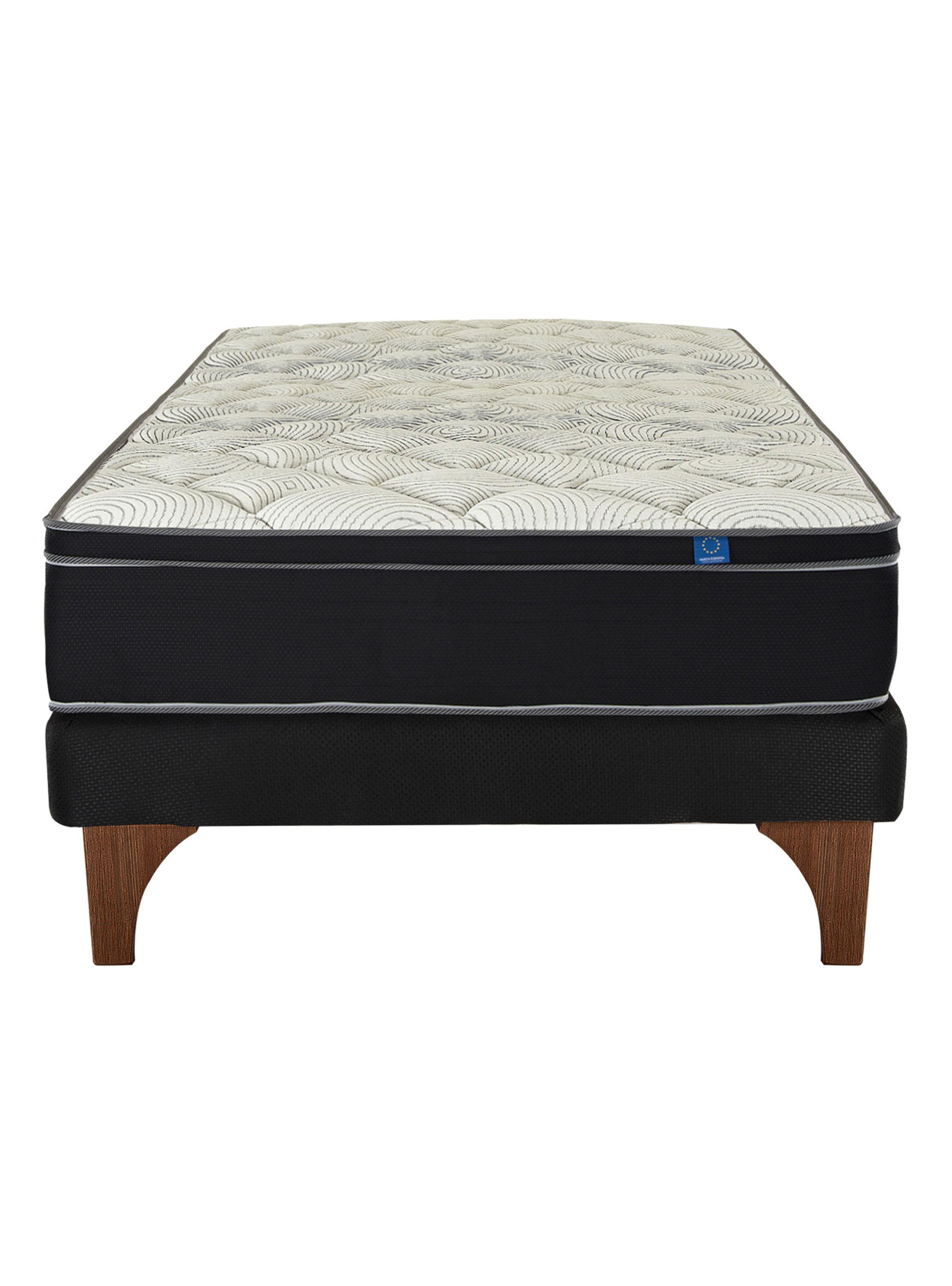Cama Europea Negra Nine 1.5 Plazas-1