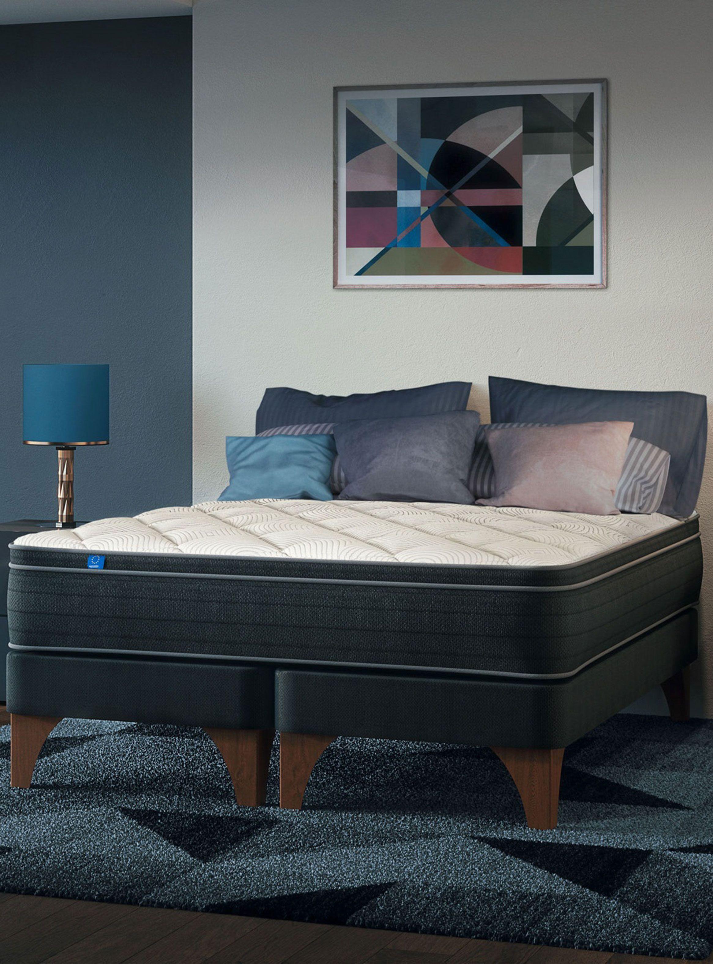 Cama Europea Negra Nine 1.5 Plazas-4