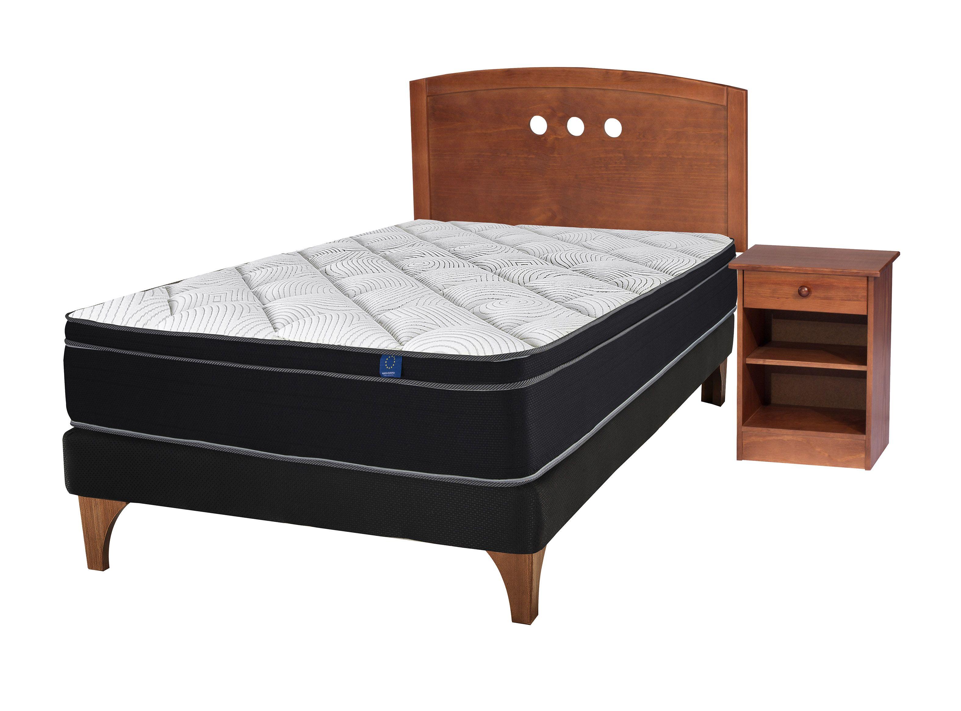Cama Europea Negra Nine 1.5 Plazas + Set Muebles Juvenil-4
