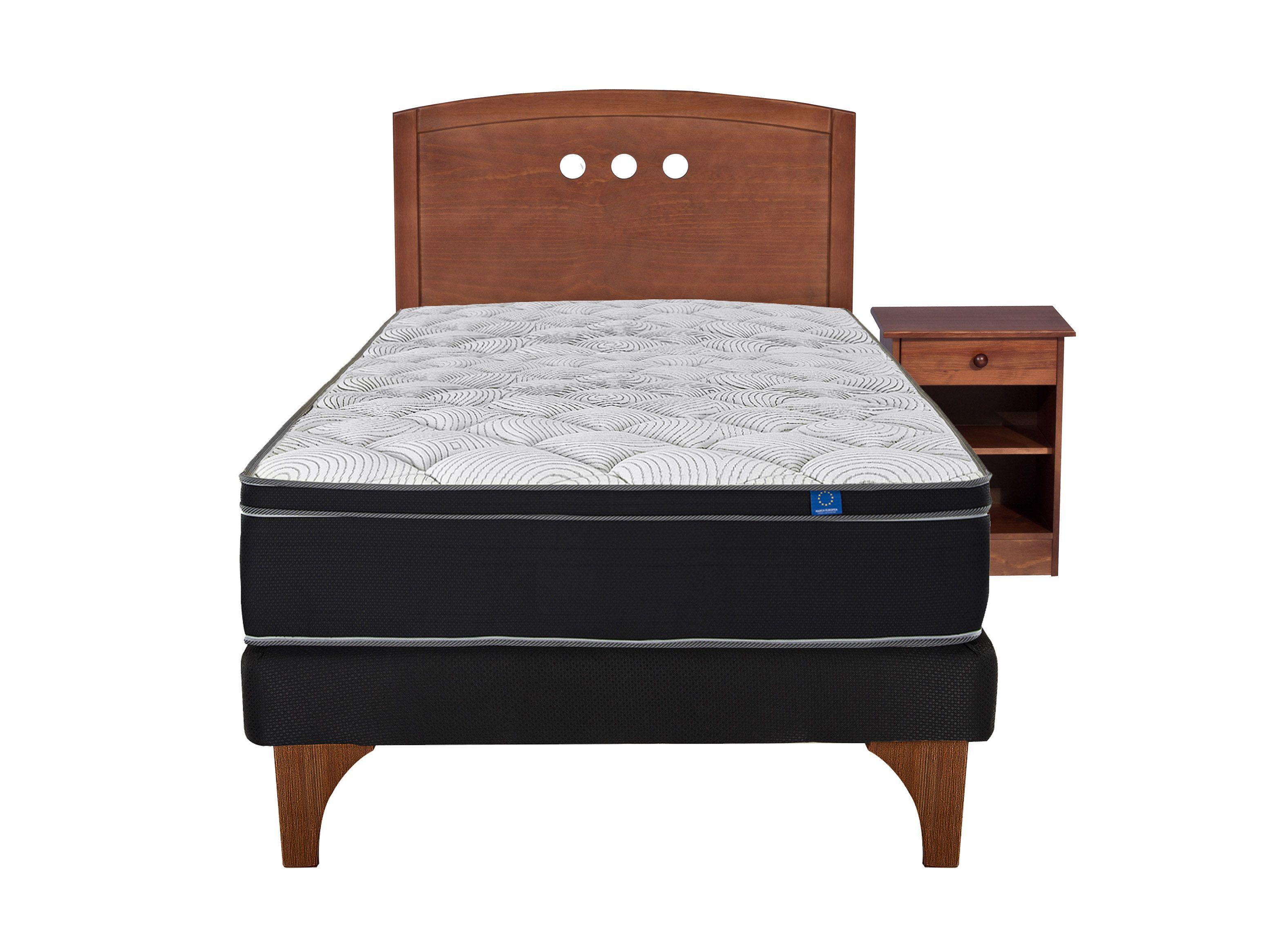 Cama Europea Negra Nine 1.5 Plazas + Set Muebles Juvenil-0