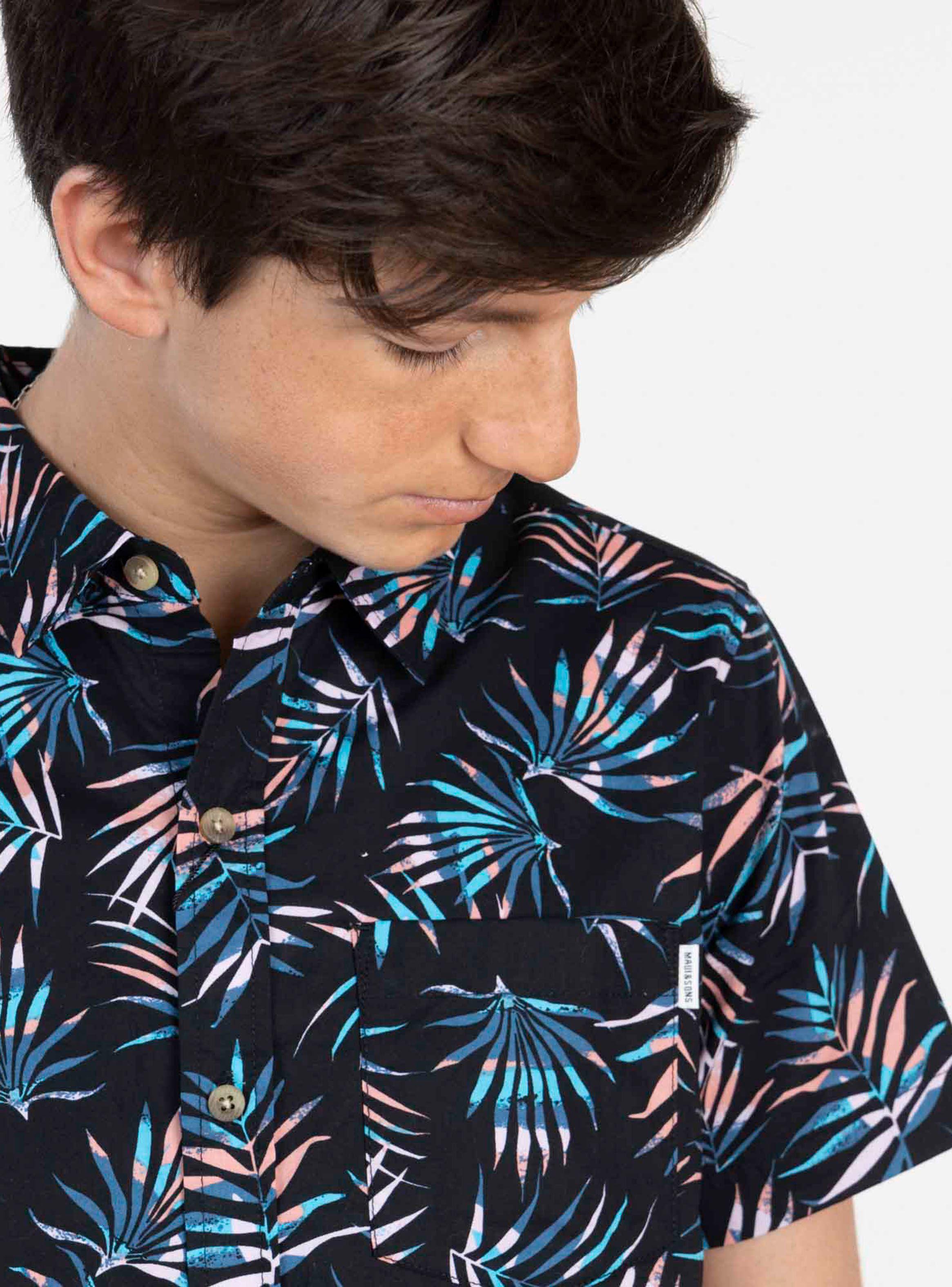 Camisa Negra Hojas-2