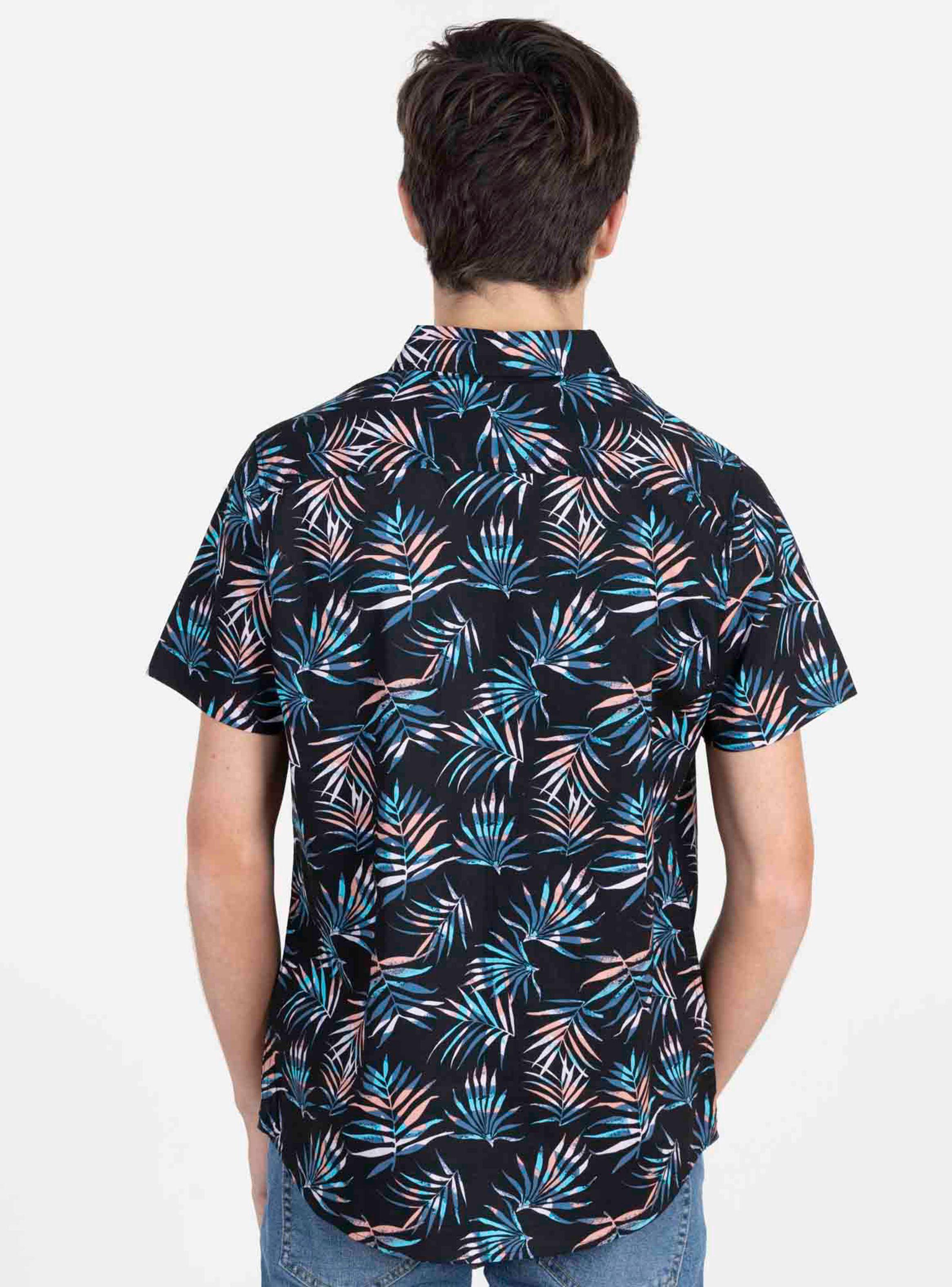 Camisa Negra Hojas-1