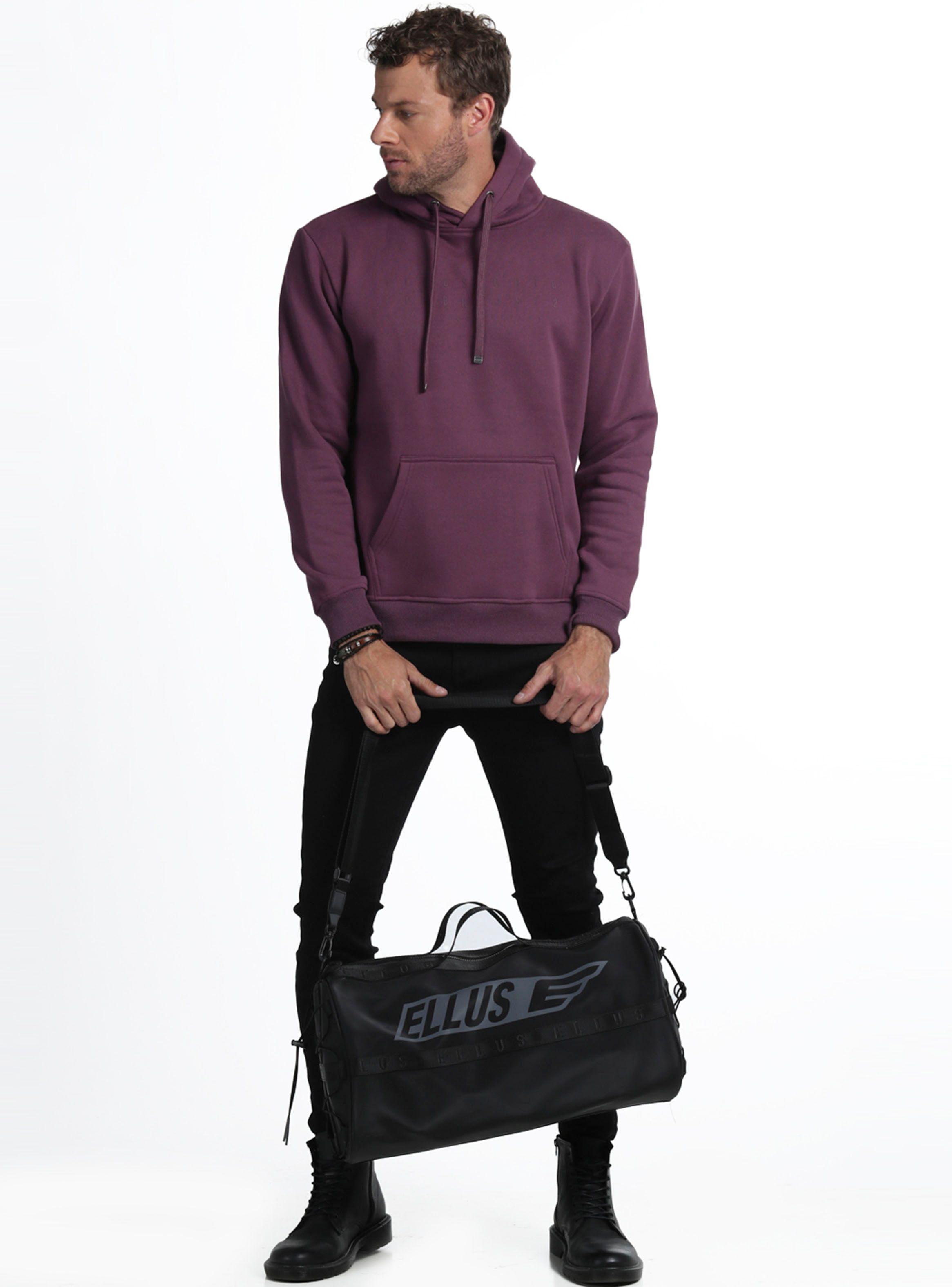 Polerón Capucha Fleece  Silicone Wash Ciruela-3