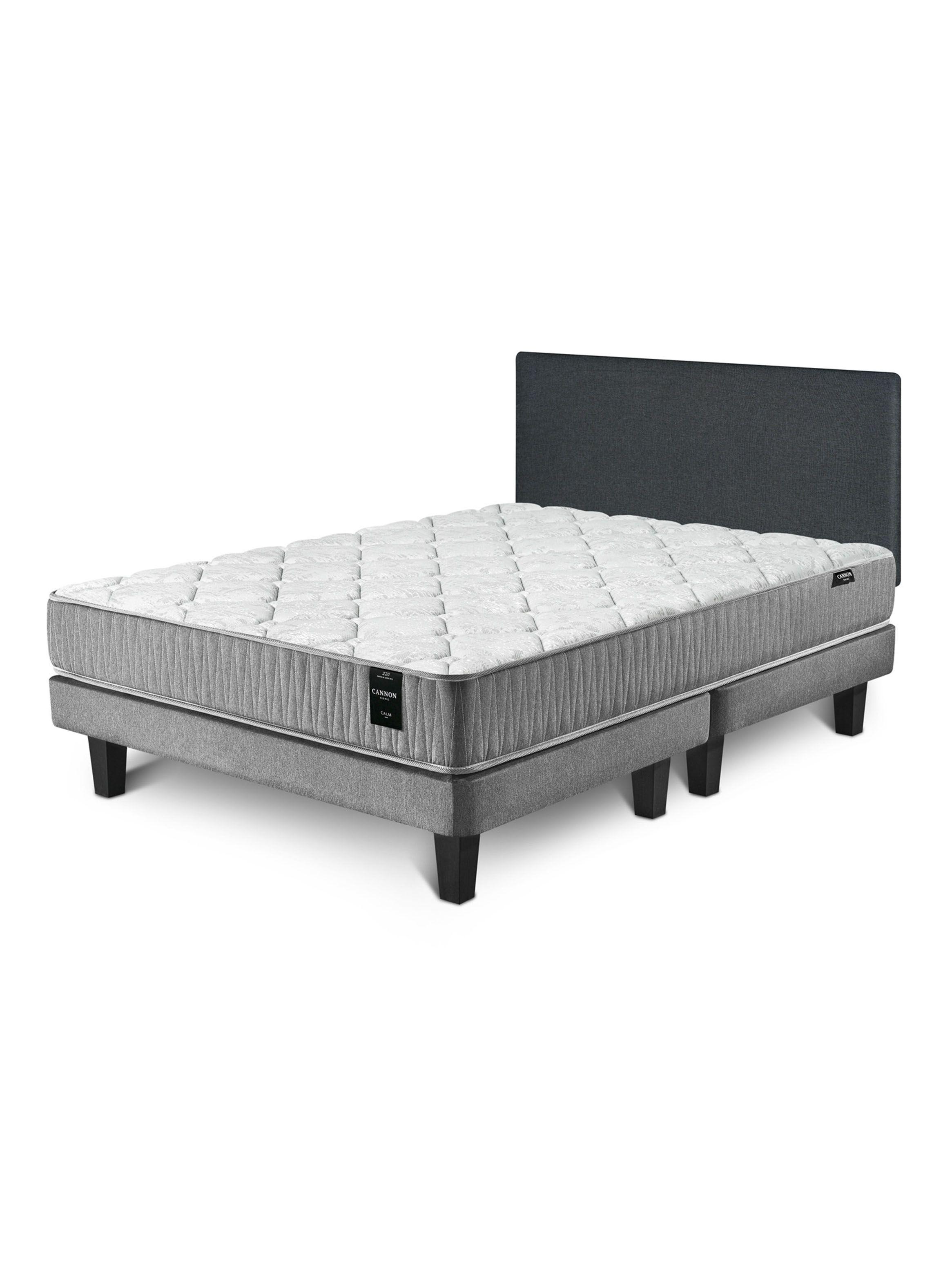 Cama Europea 2 Plazas Calm + Respaldo Wall Marengo-0