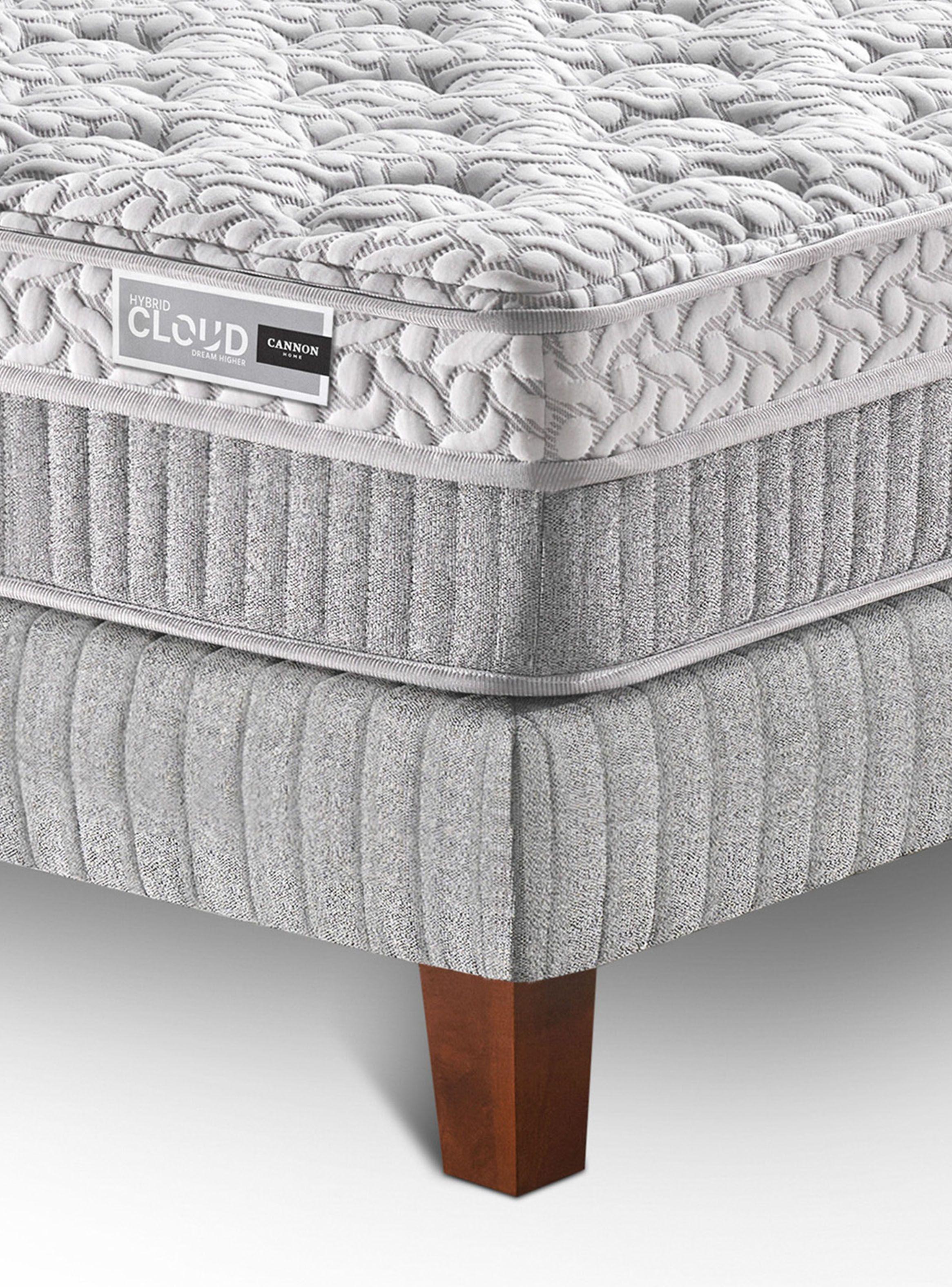 Cama Europea 1.5 Plazas Hybrid Cloud + Respaldo Wall Marengo-4