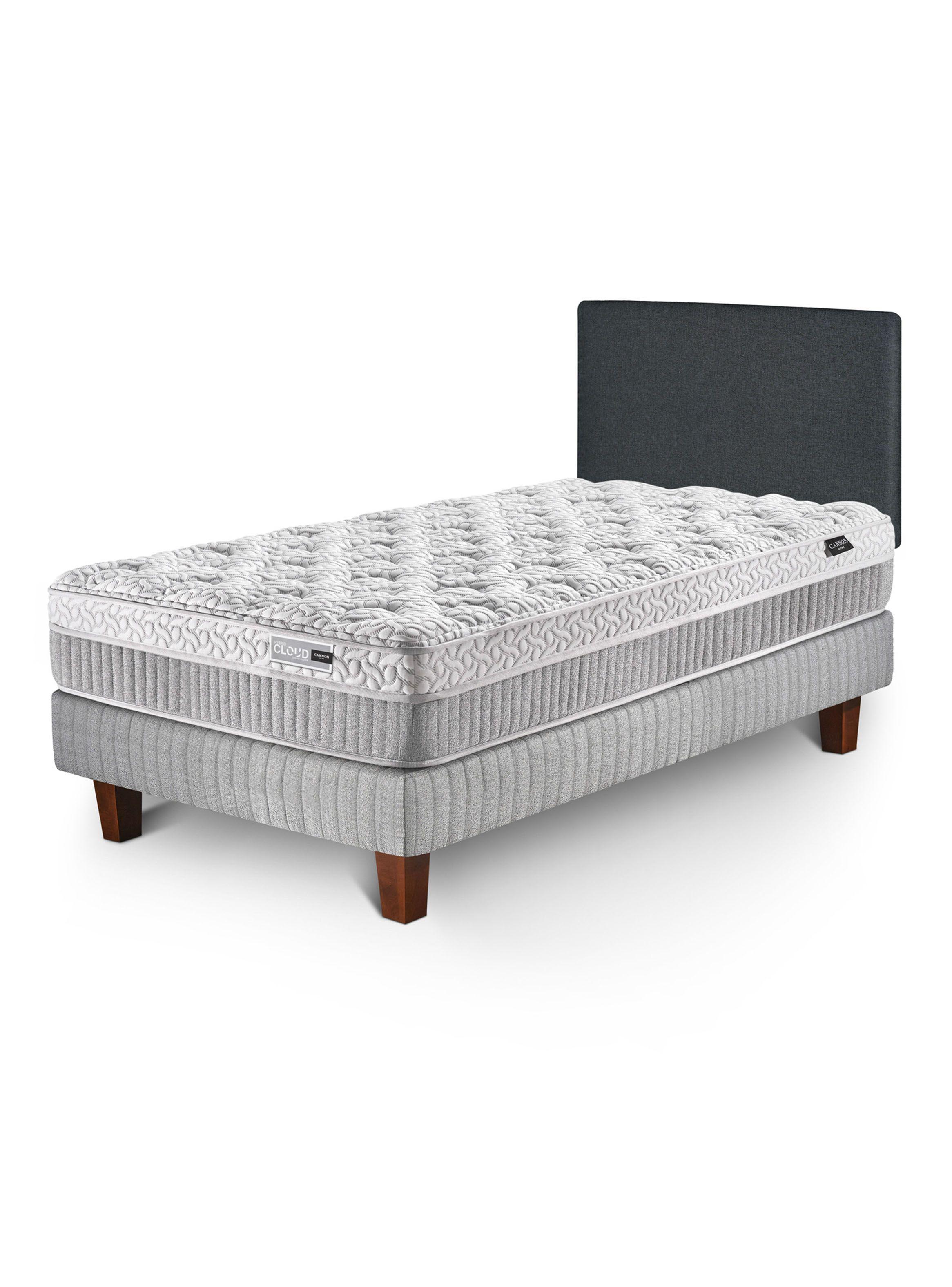 Cama Europea 1.5 Plazas Hybrid Cloud + Respaldo Wall Marengo-0