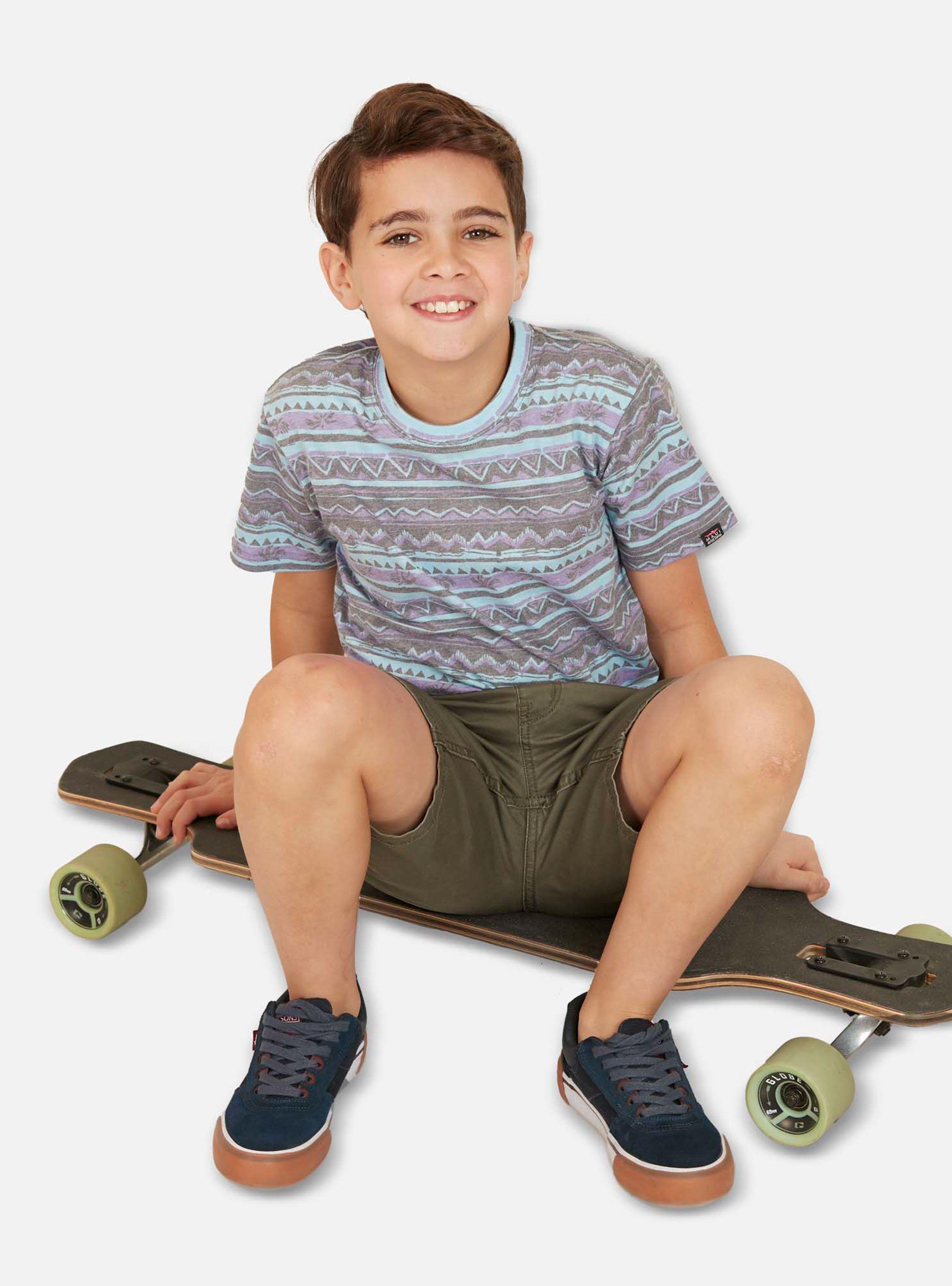 Polera Manga Corta Niño Gris-3