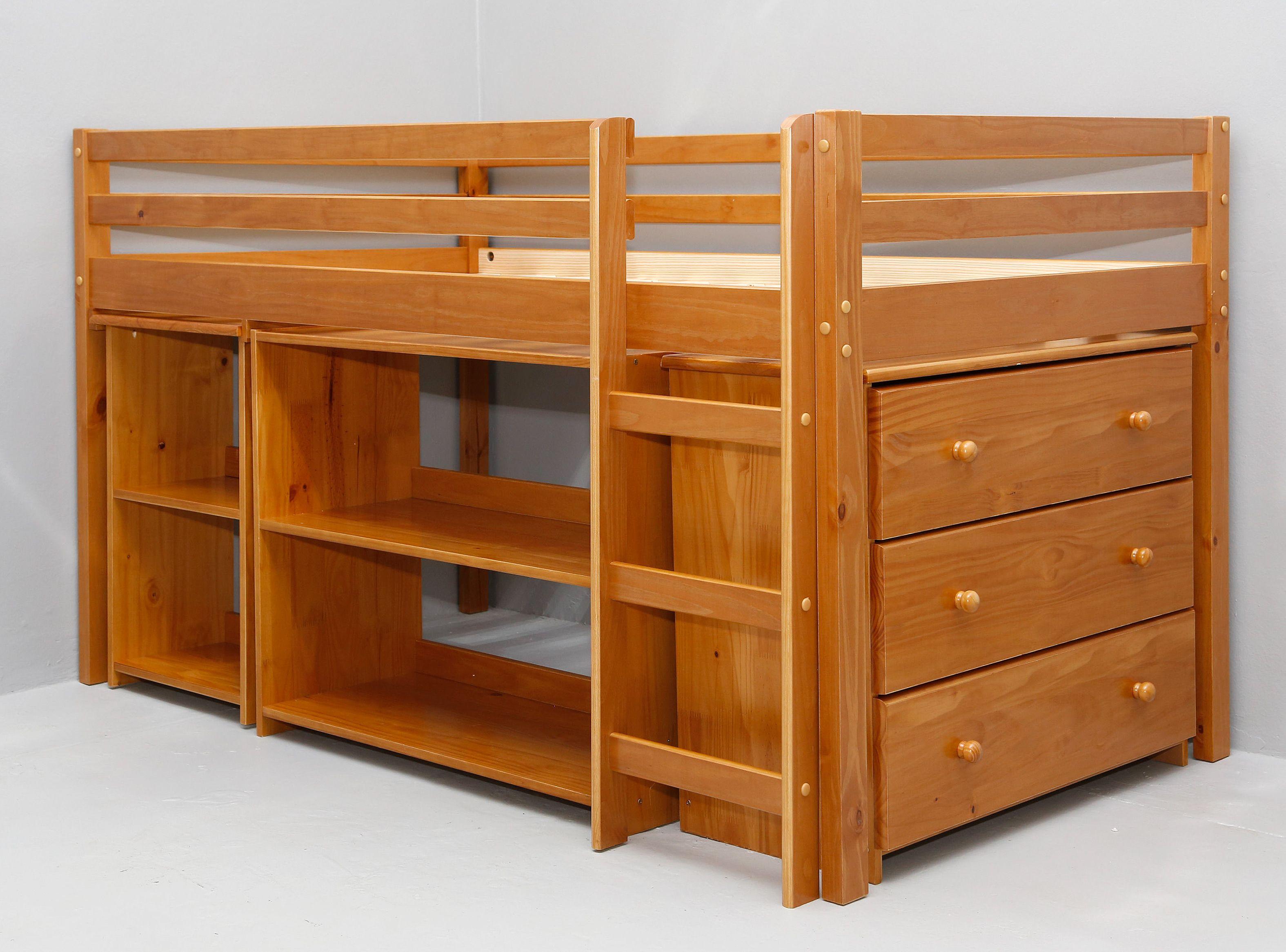Cama Alta Studio 1.5 Plazas Miel-0