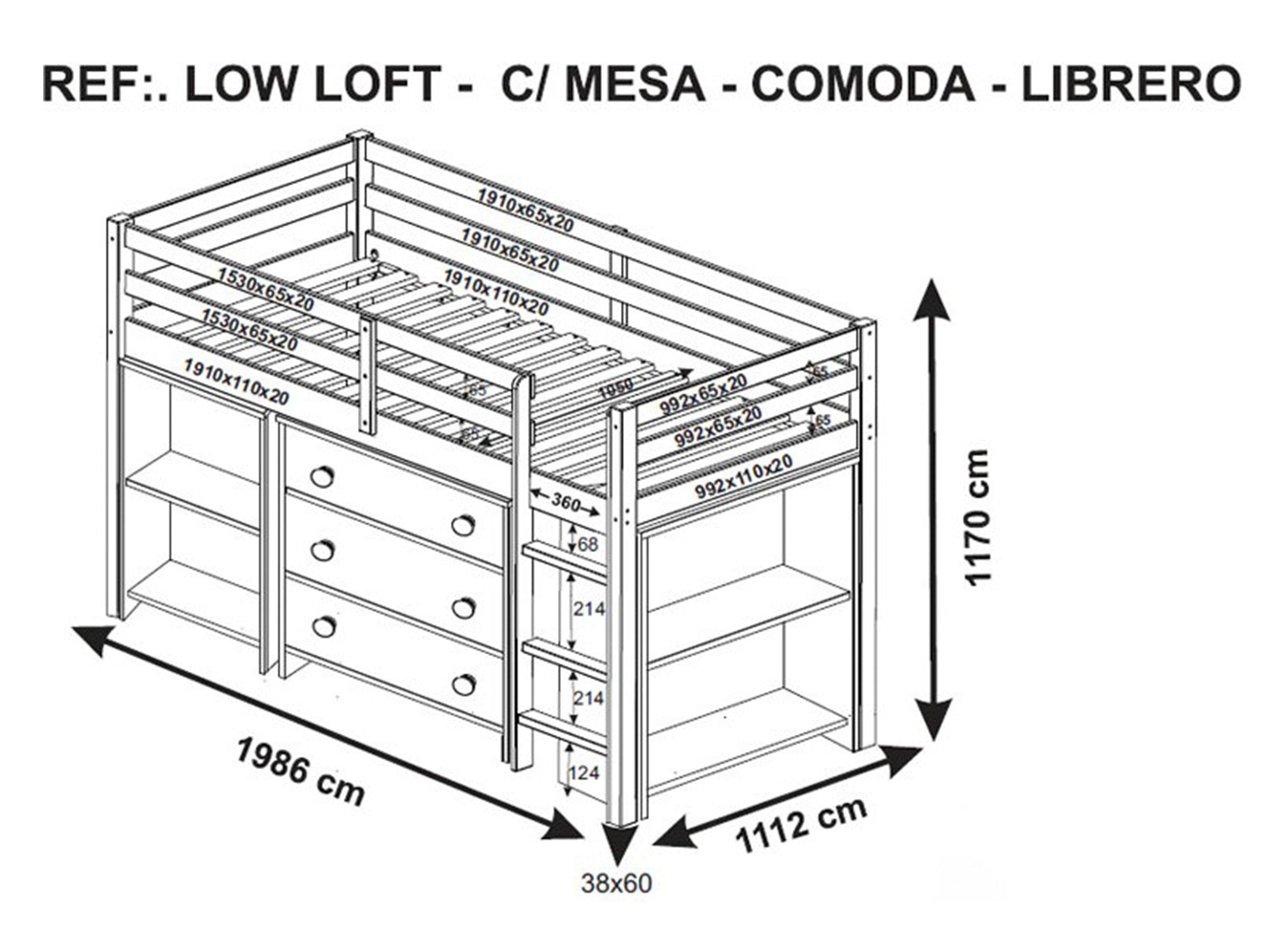 Camarote Multifuncional Studio 1.5 Plazas Blanco-1