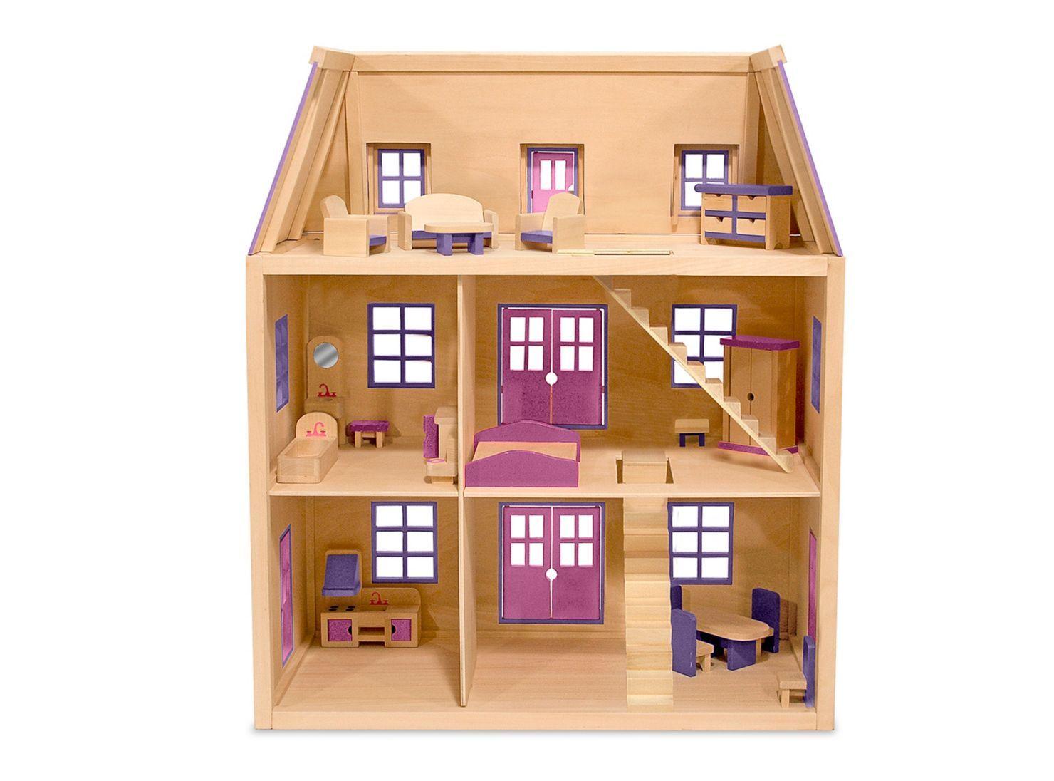 Melissa Caramba & Doug Gran Casa de Madera Rosada-1