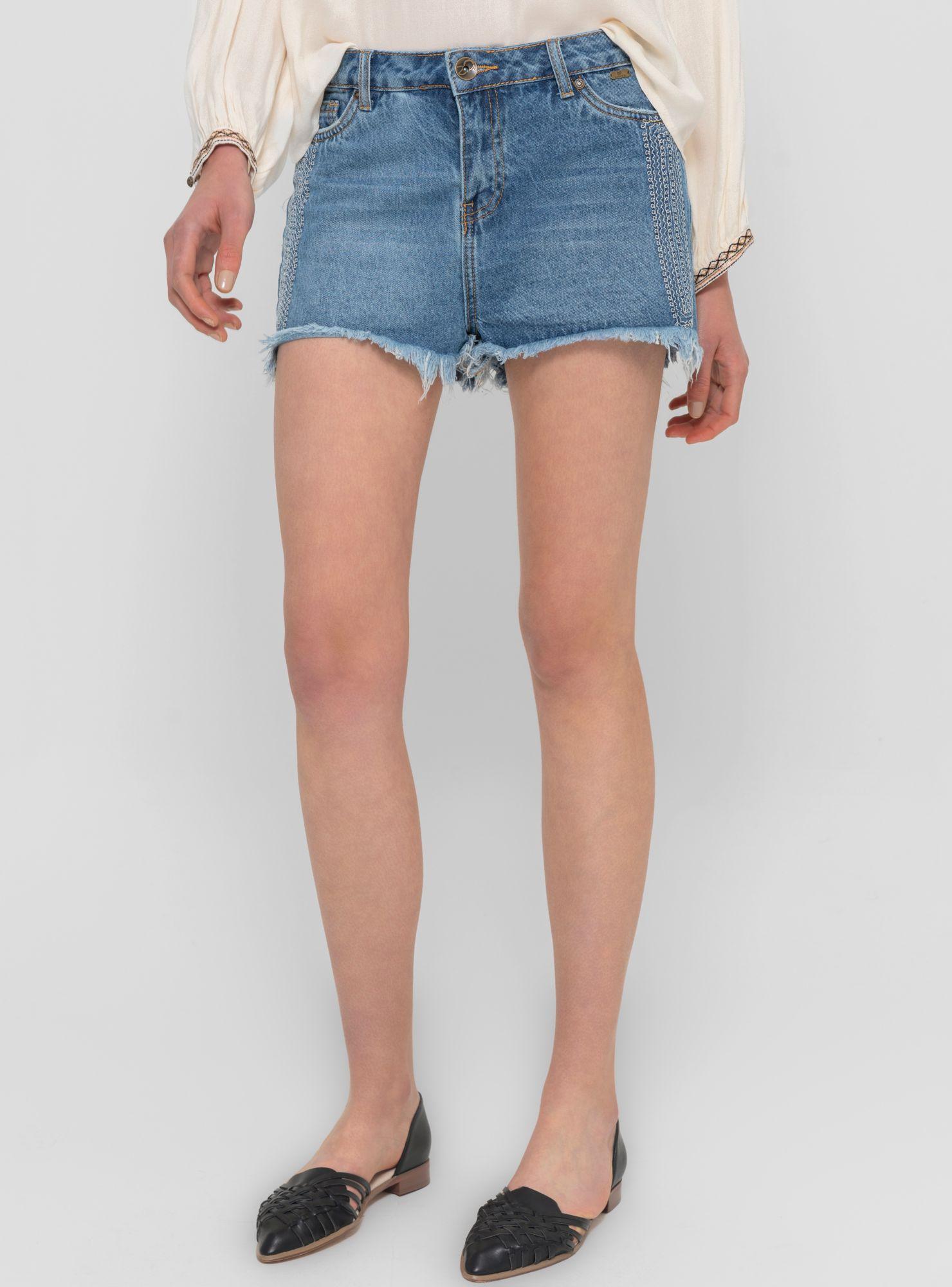 Short Denim Bordado Umbrale-0