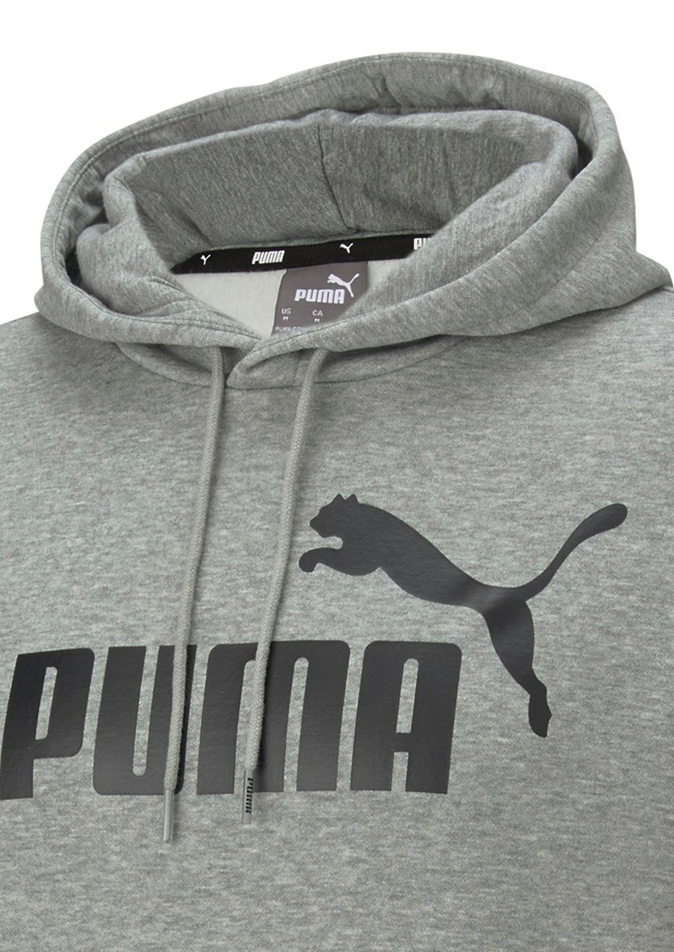 Polerón Puma Ess Big Logo Hoodie Fl Gris Hombre-2