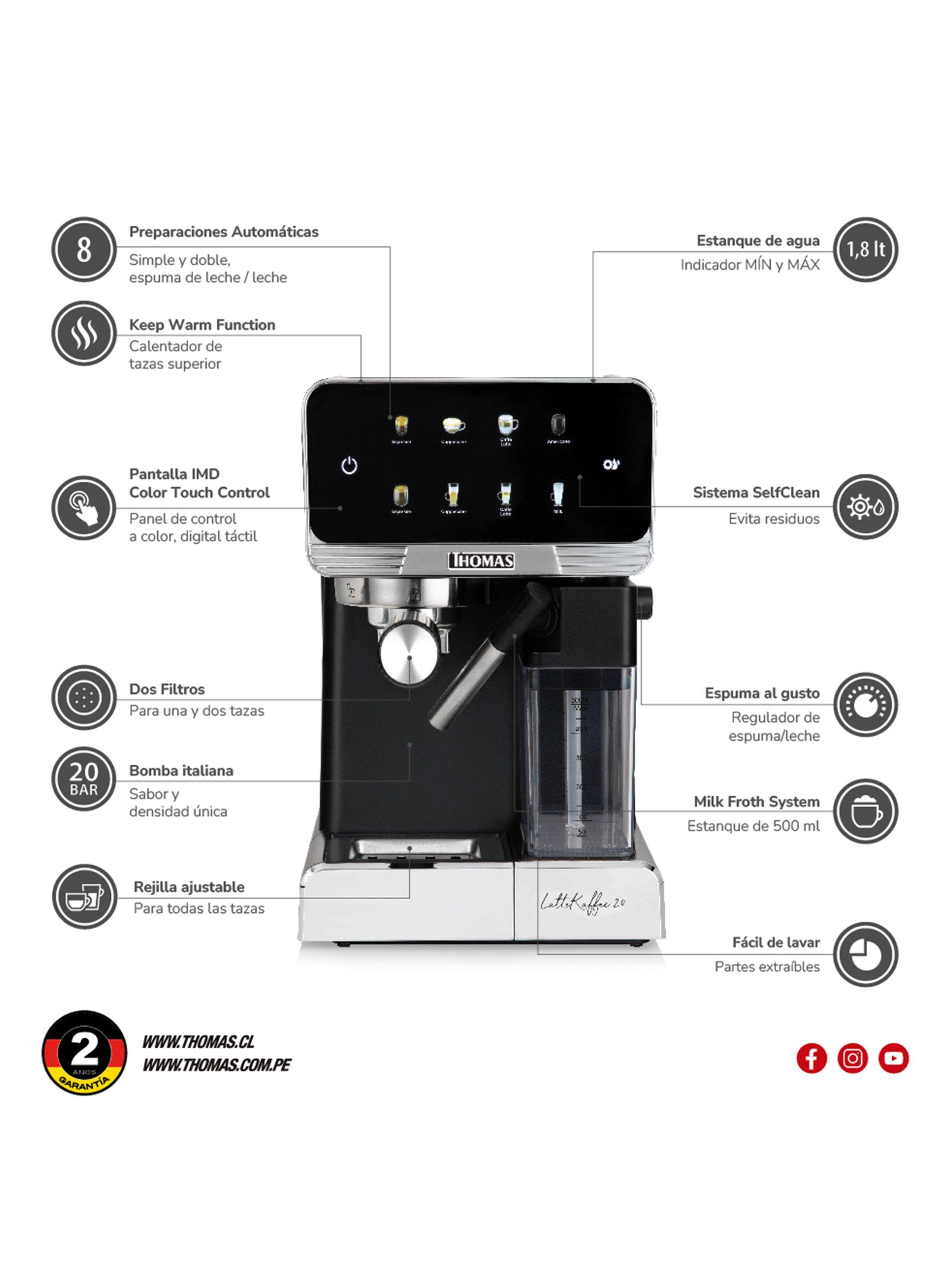 Cafetera Espresso LateKaffee 20 TH-165DEL-3