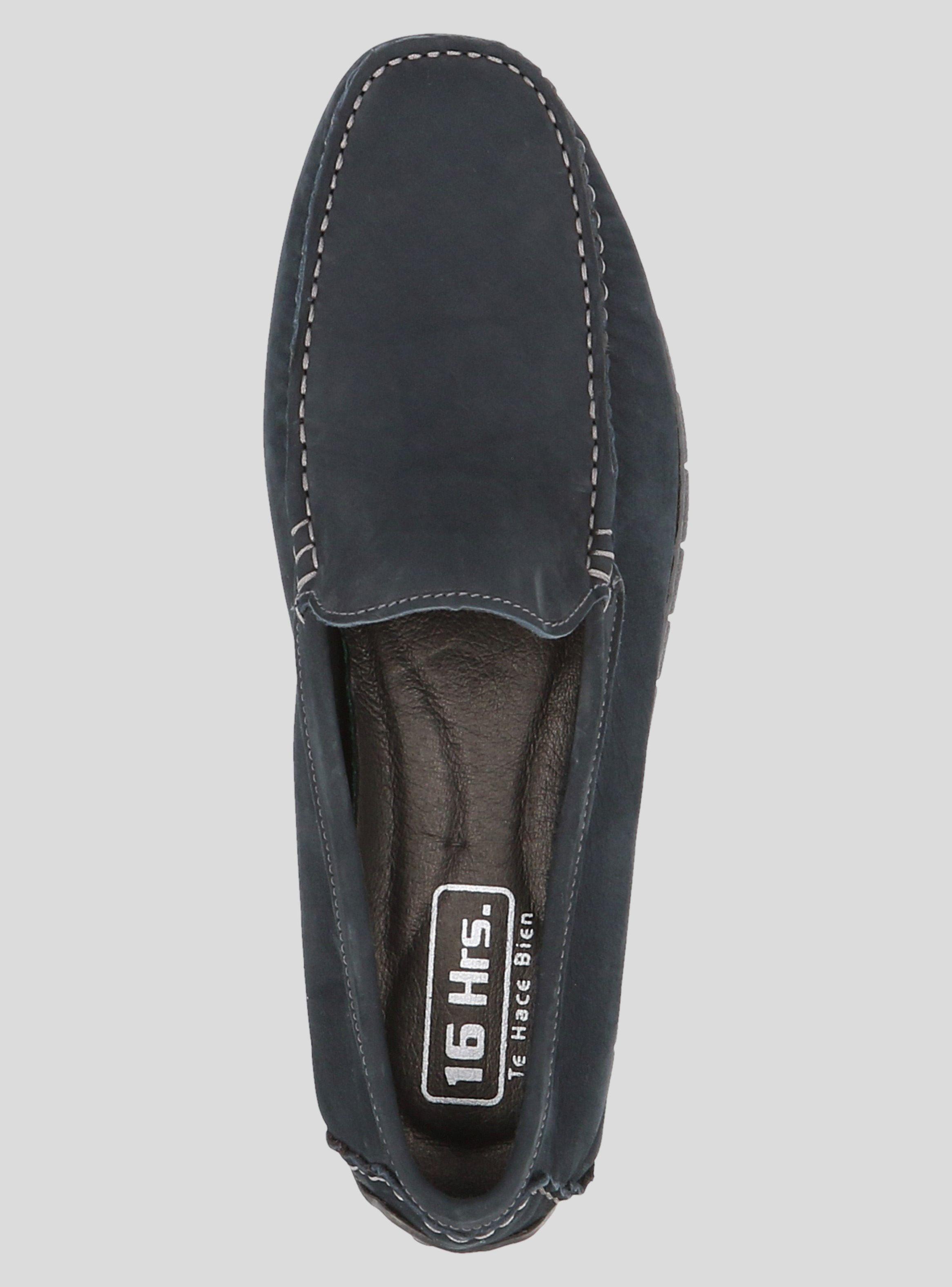 Mocasín 16 Hrs U051 Nobuck Azul Casual-3