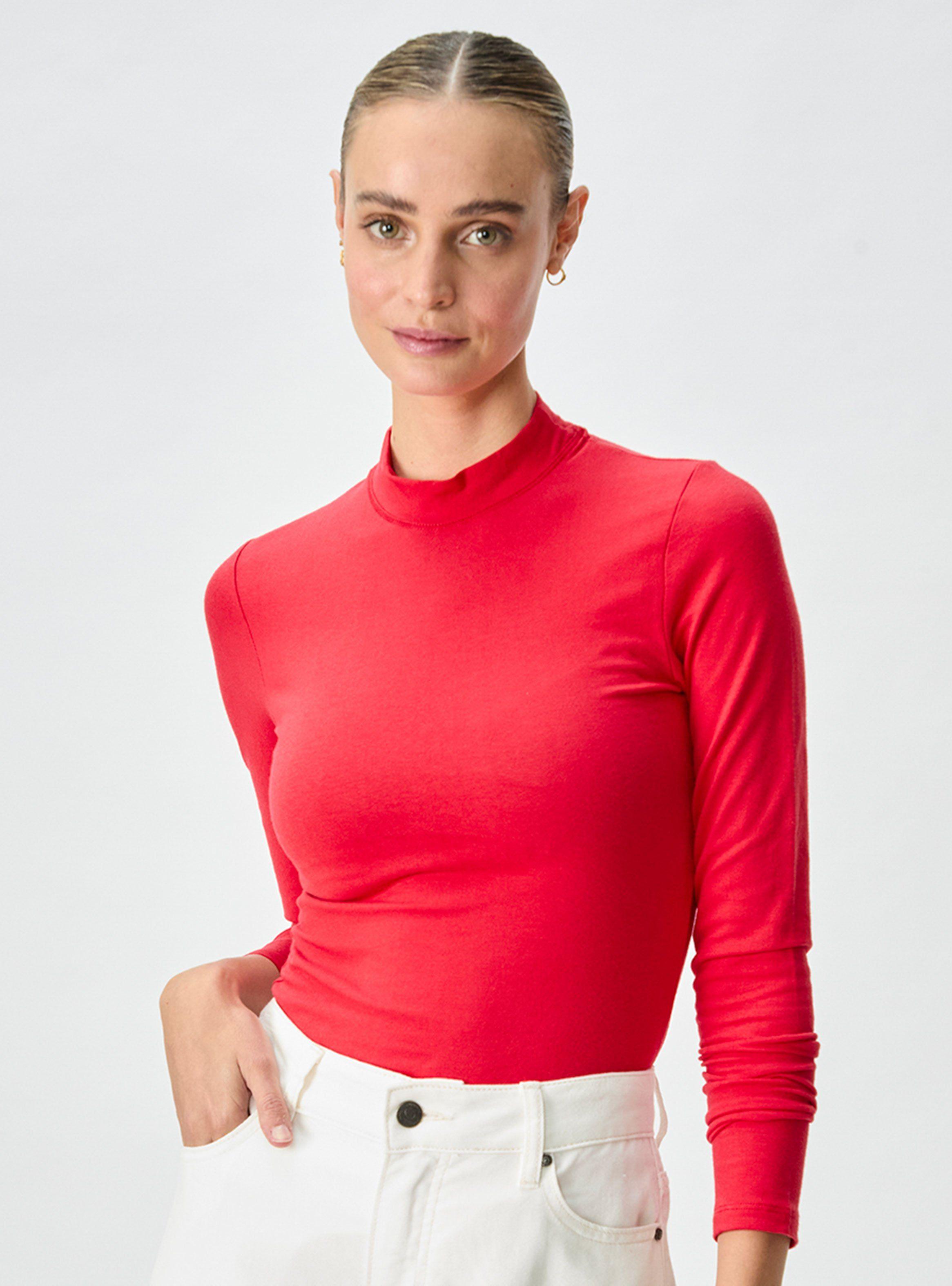 Polera Lisa Manga Larga Red-0