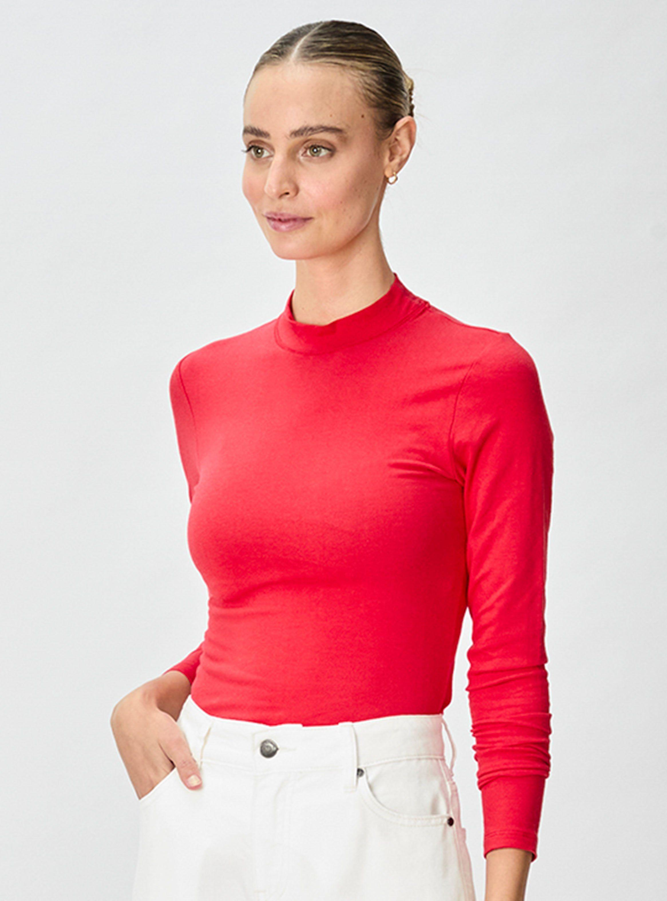 Polera Lisa Manga Larga Red-2