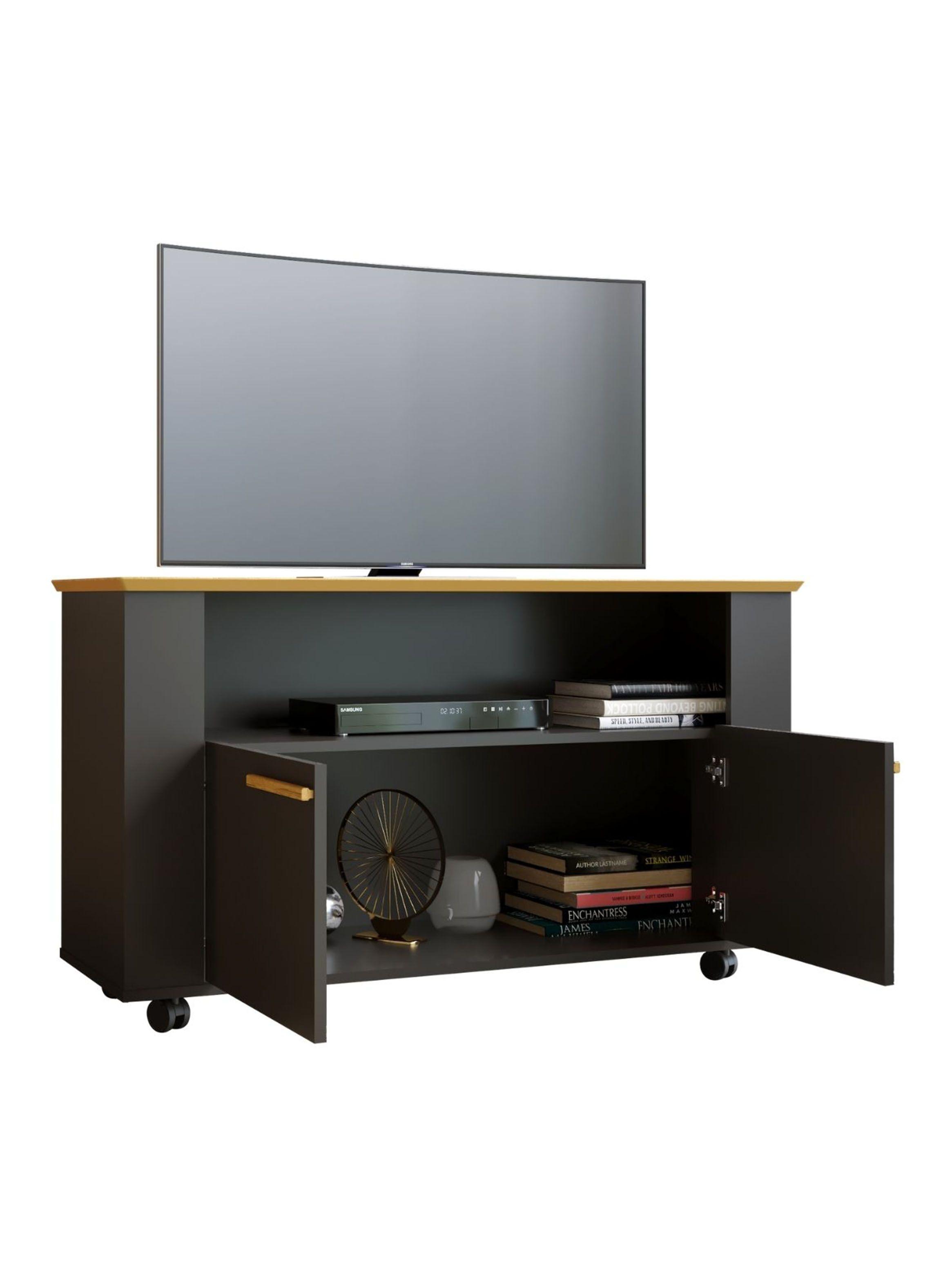 Rack Hoga Tv 42" Fenice Canela Negro-1