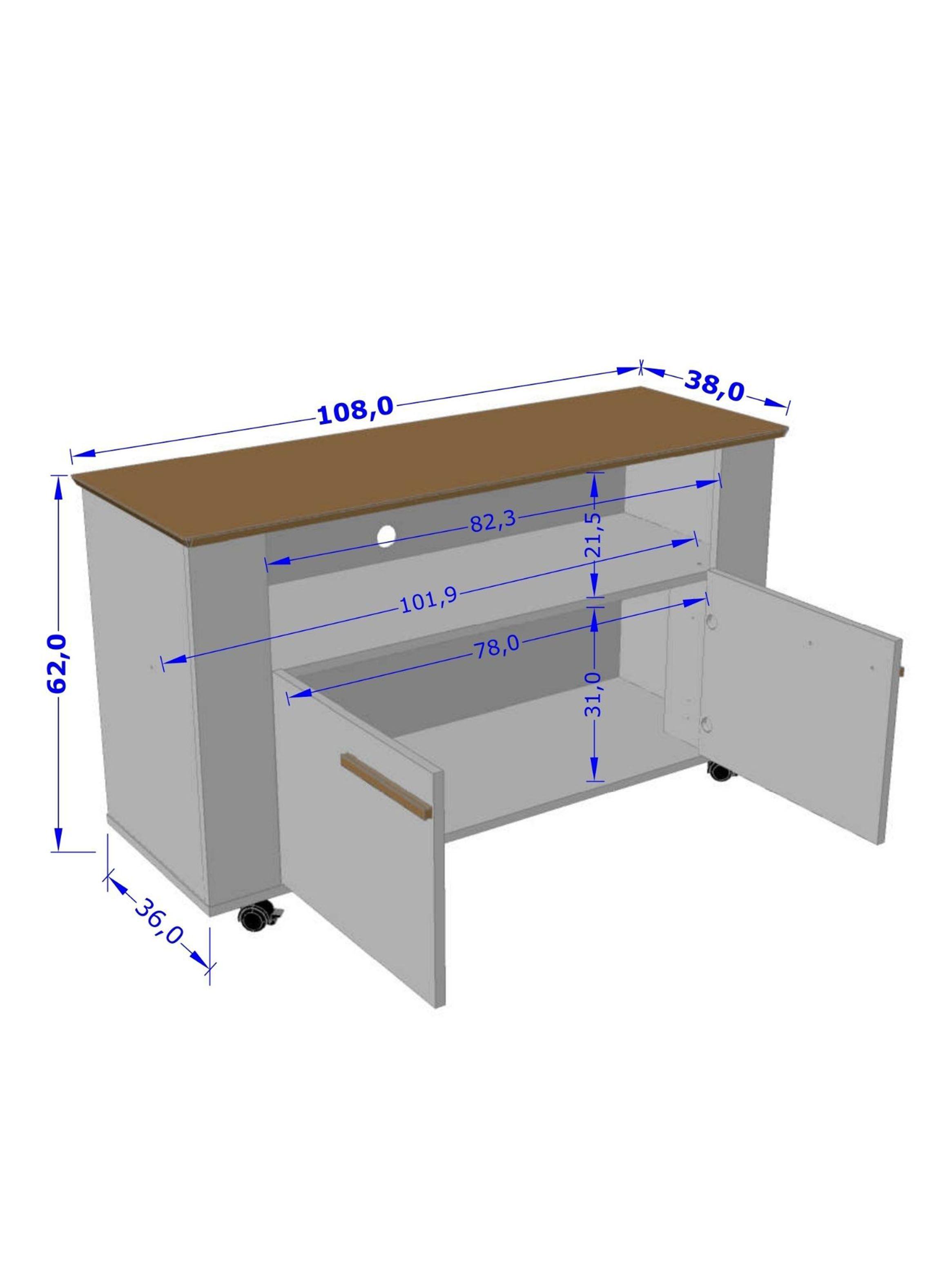 Rack Hoga Tv 42" Fenice Canela Negro-3