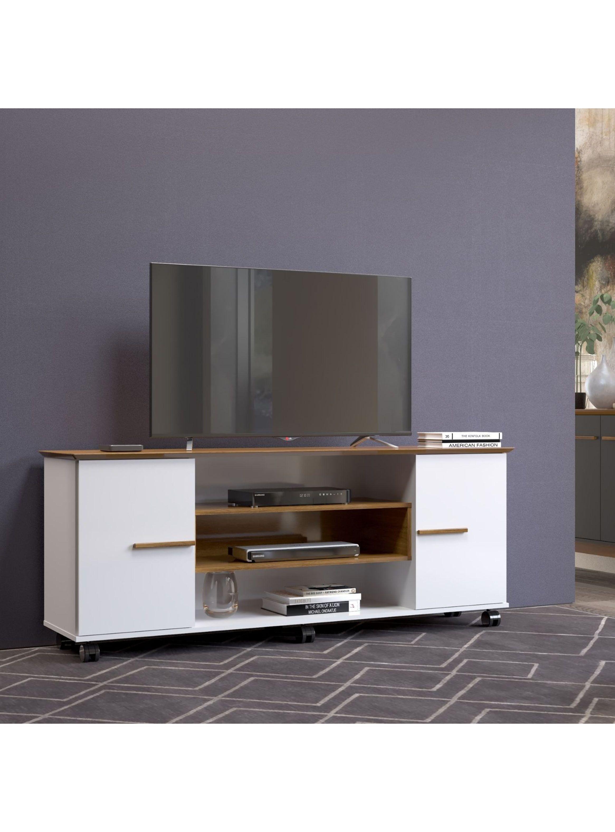 Rack Hoga TV 65" Odeon Canela Blanco-0