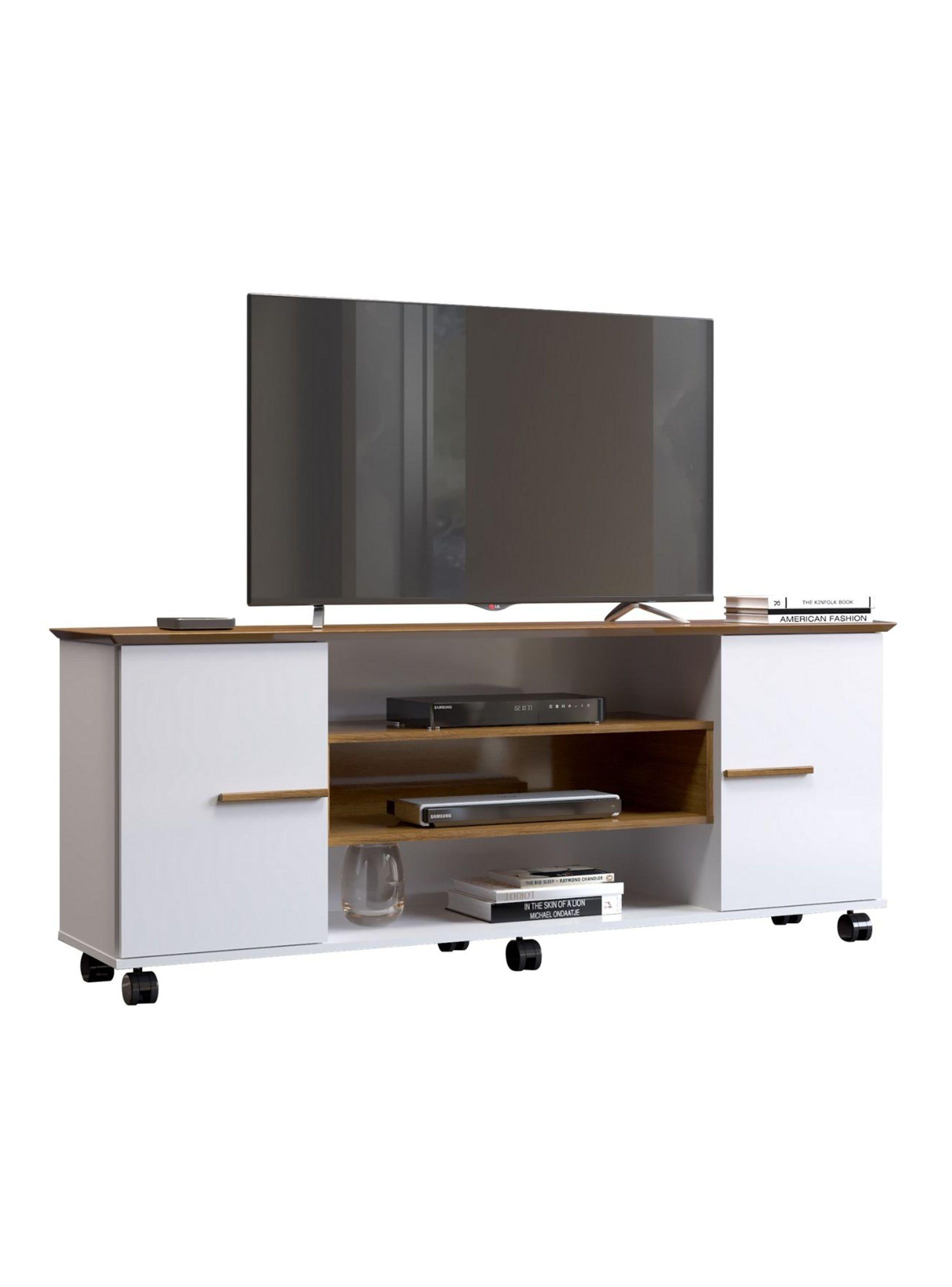 Rack Hoga TV 65" Odeon Canela Blanco-3