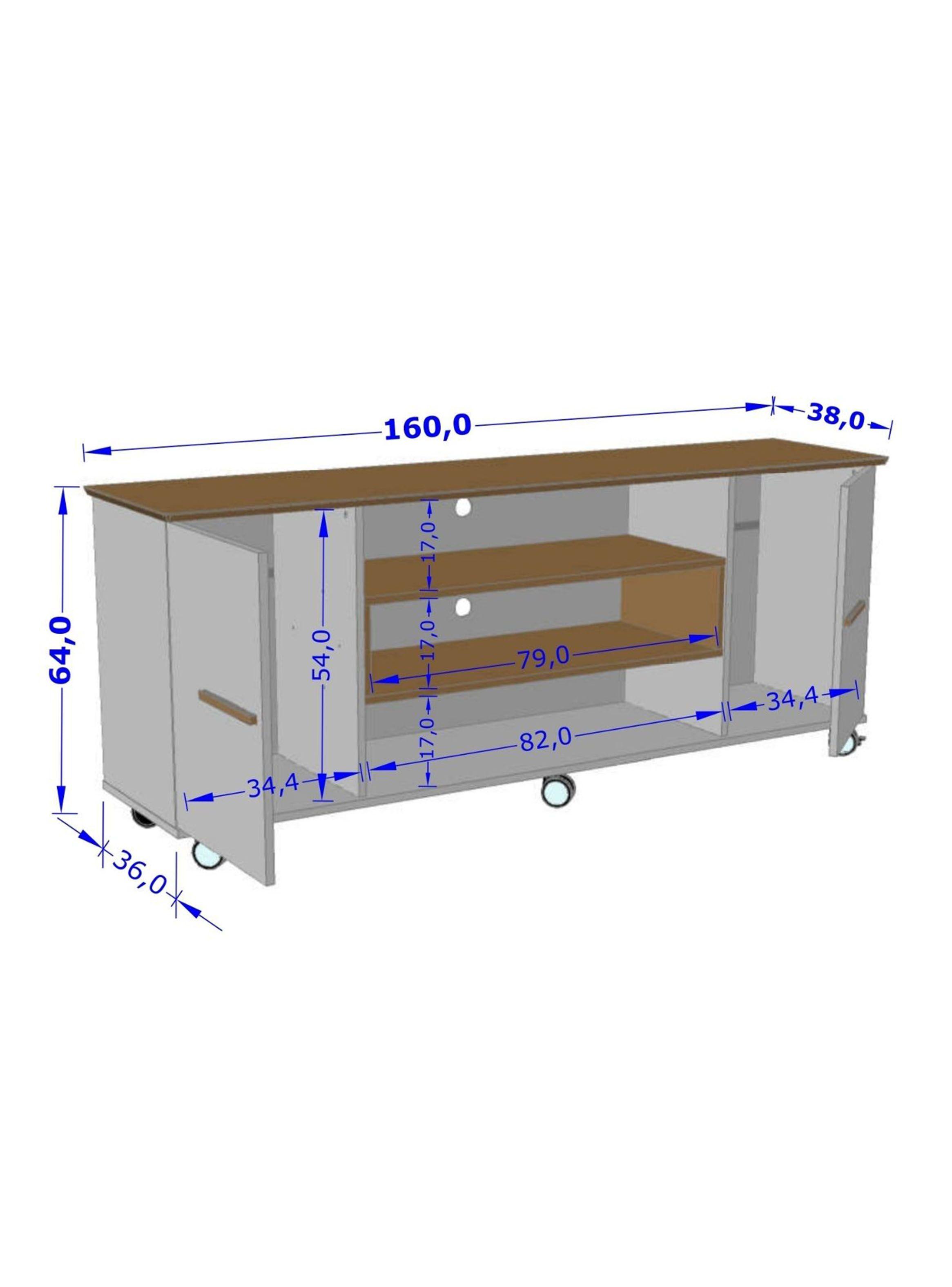 Rack Hoga TV 65" Odeon Canela Blanco-1