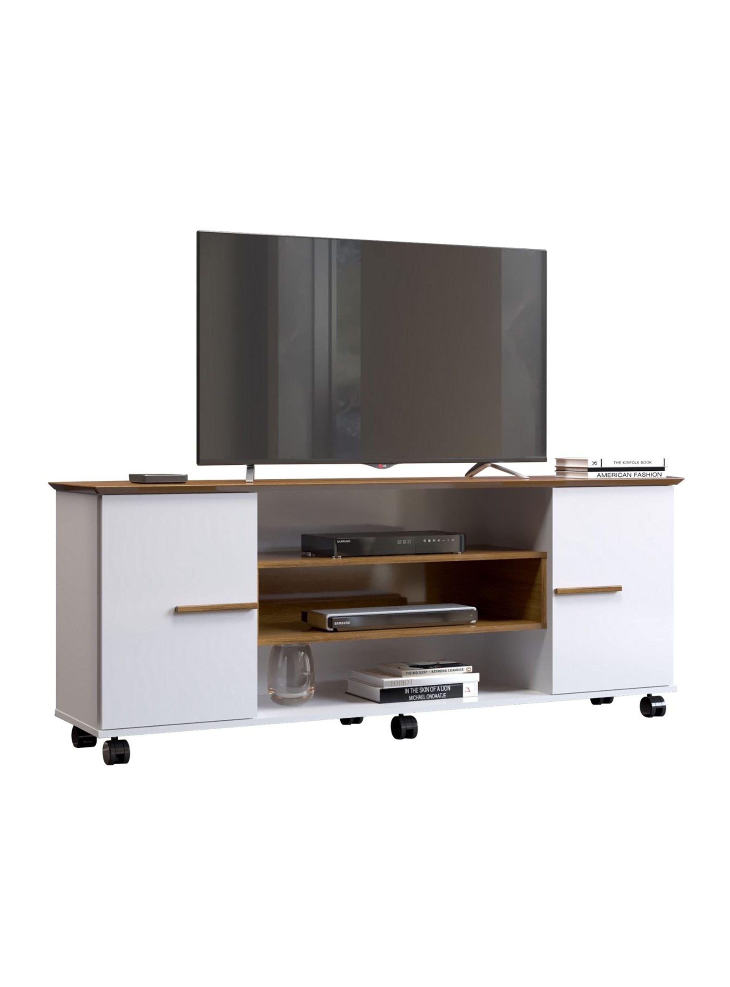 Rack Hoga TV 65" Odeon Canela Blanco-2