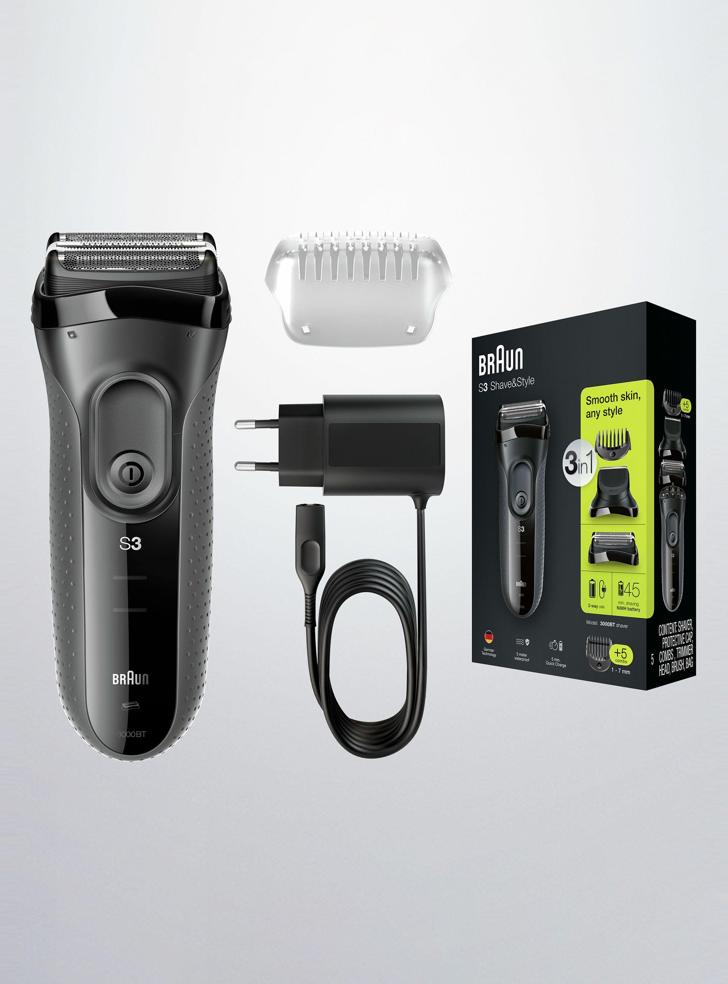 Afeitadora S3 Shave & Style 3000BT Black/Grey Box-7
