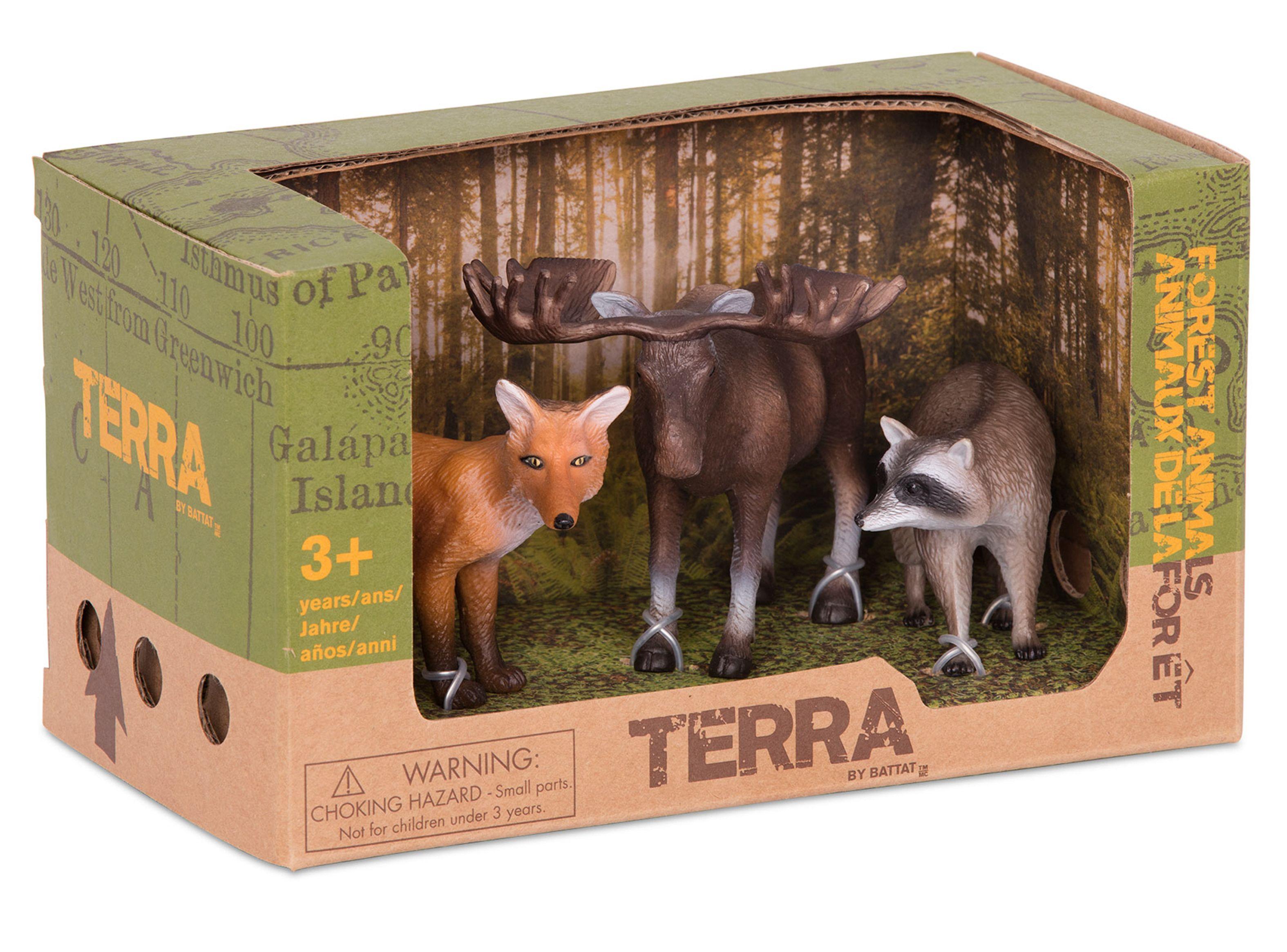 Terra Animales del Bosque Alce Zorro y Mapache Caramba-0