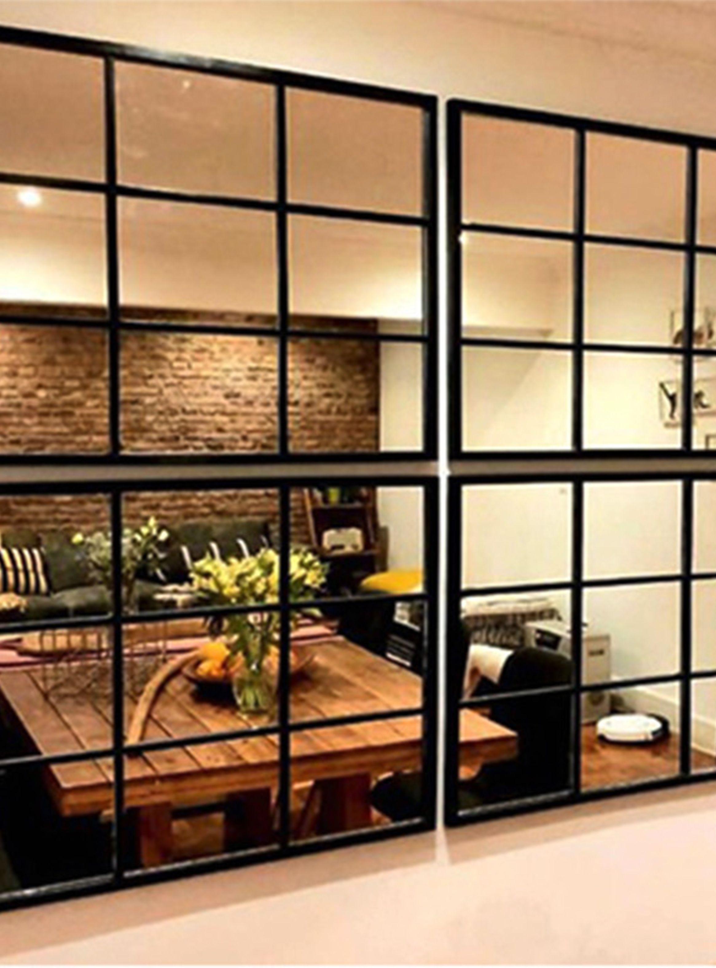 Espejo Ventana Licanray 90 x 70 cm Negro-2