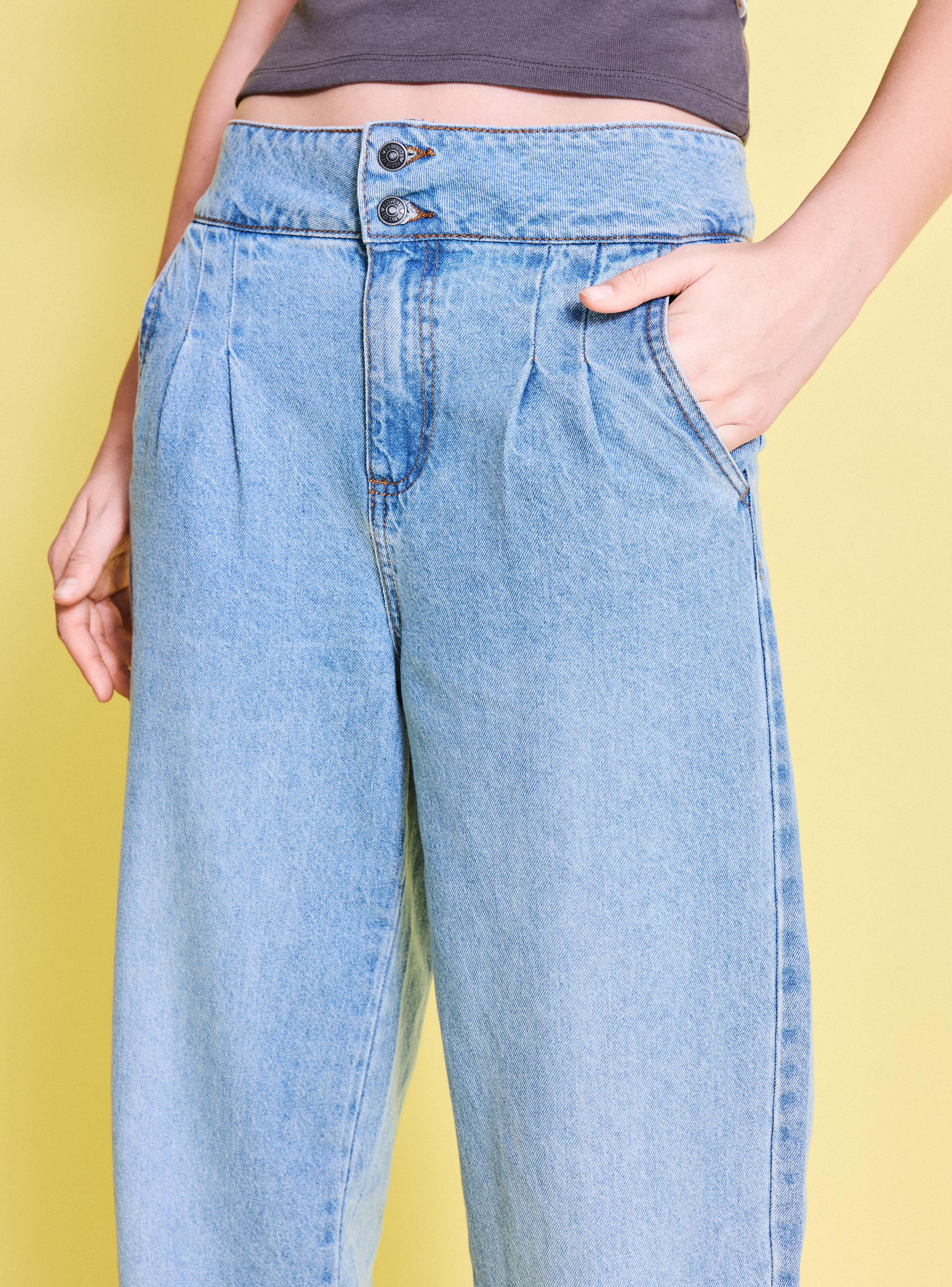 Jeans Wide Leg con Pinzas Niña-3