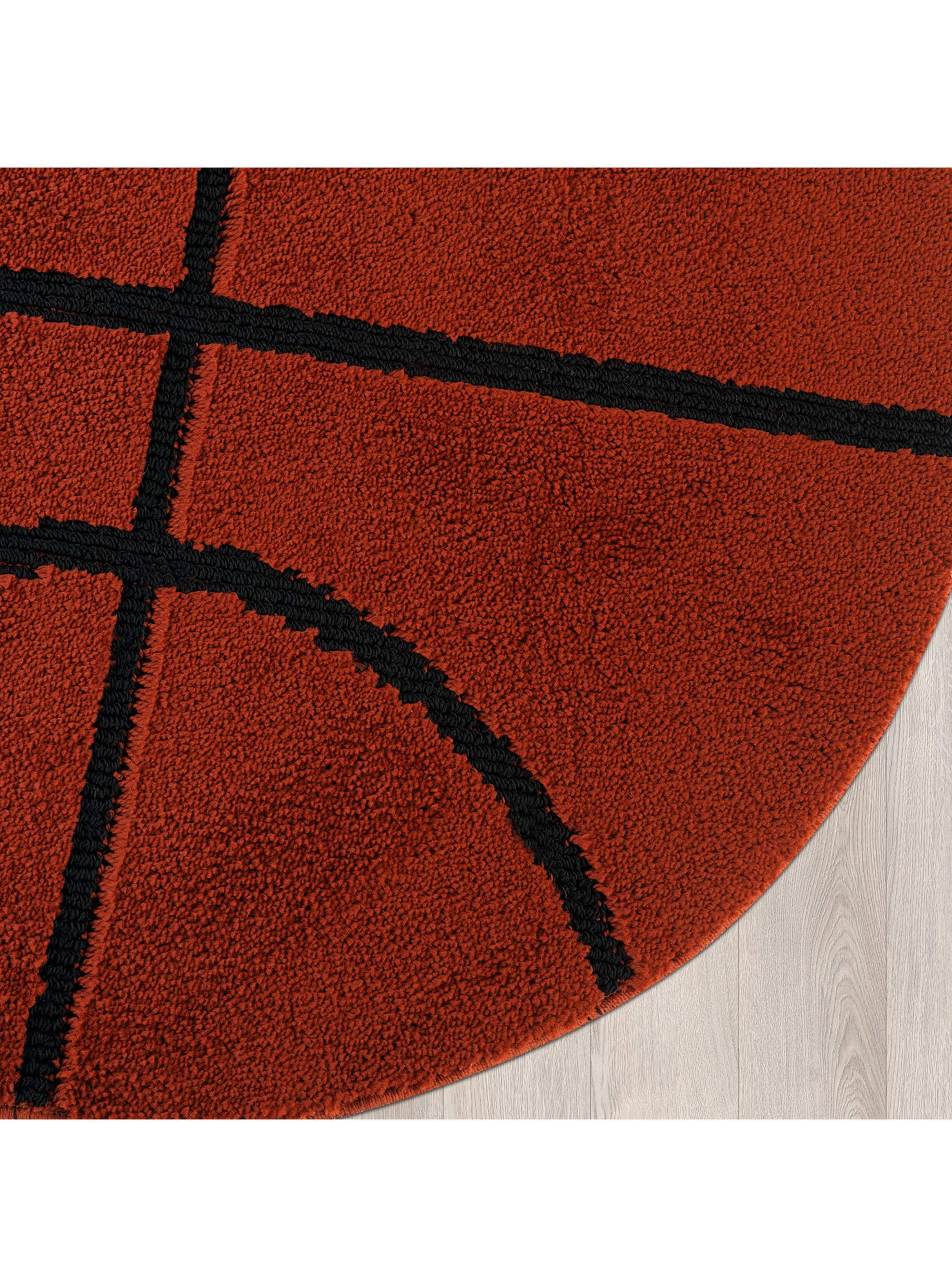 Alfombra Infantil 100 x 100 cm Basketball Naranja-4