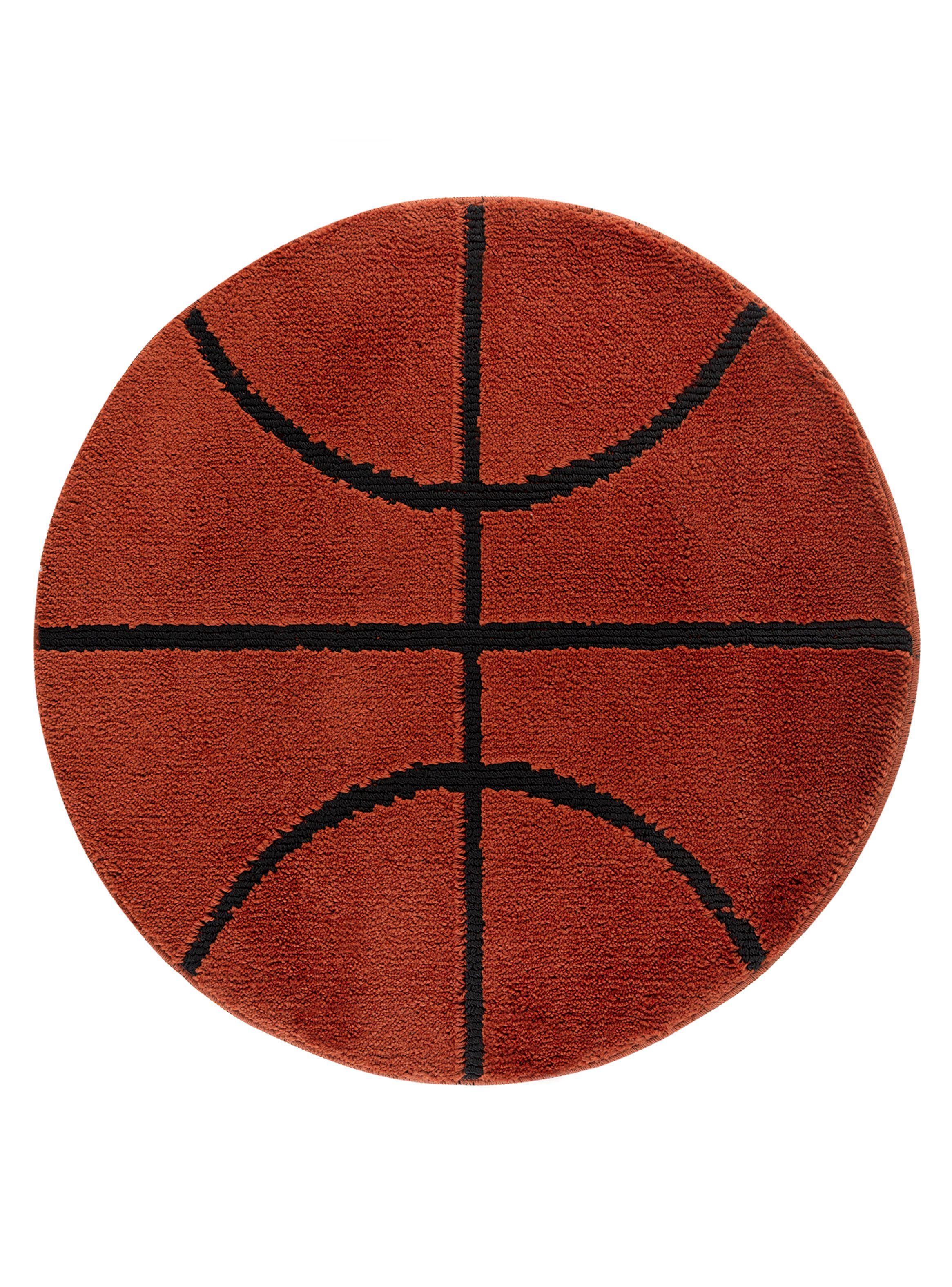 Alfombra Infantil 100 x 100 cm Basketball Naranja-0