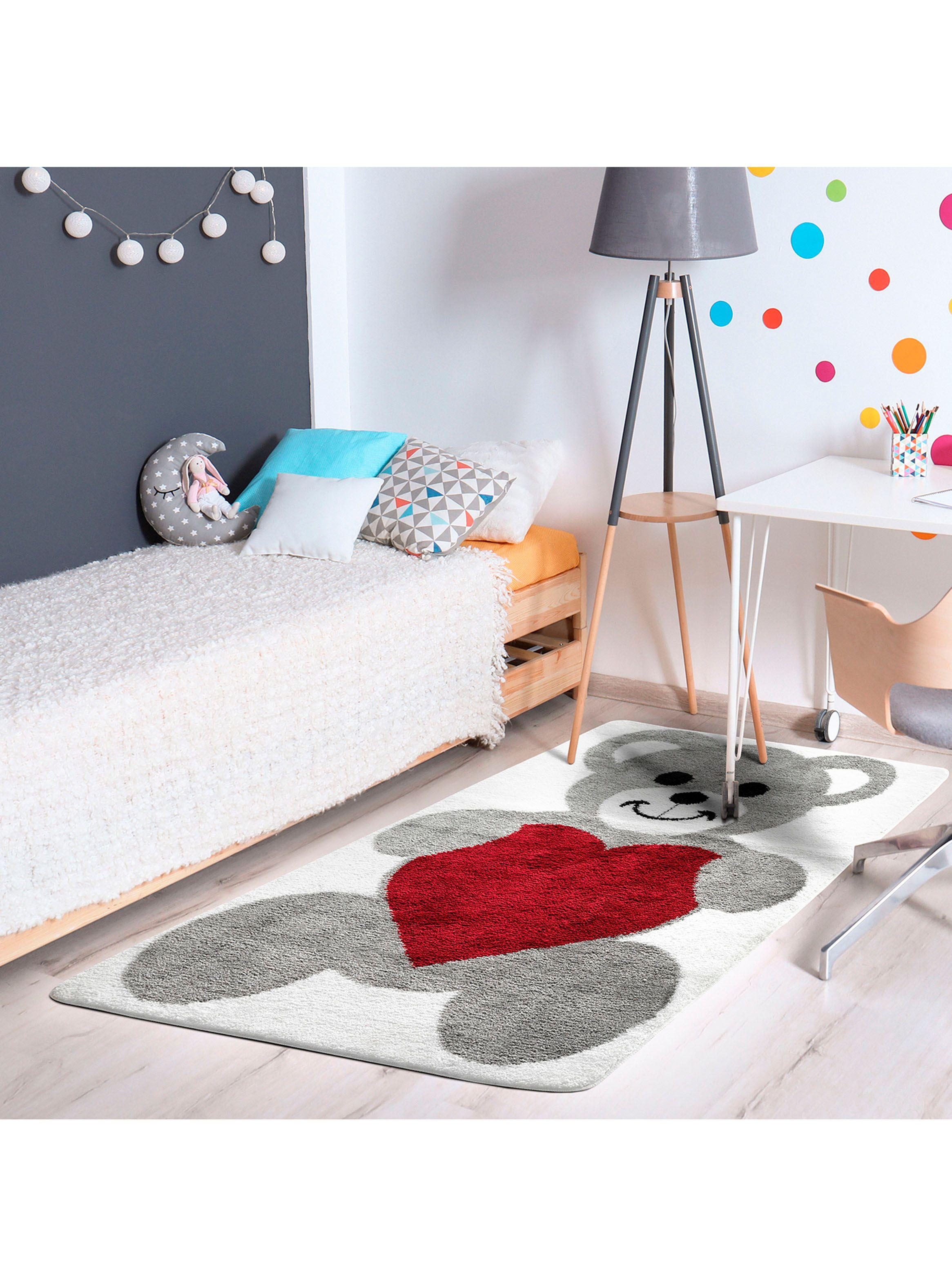 Alfombra Niños 100 x 160 cm Osito con Corazón-1