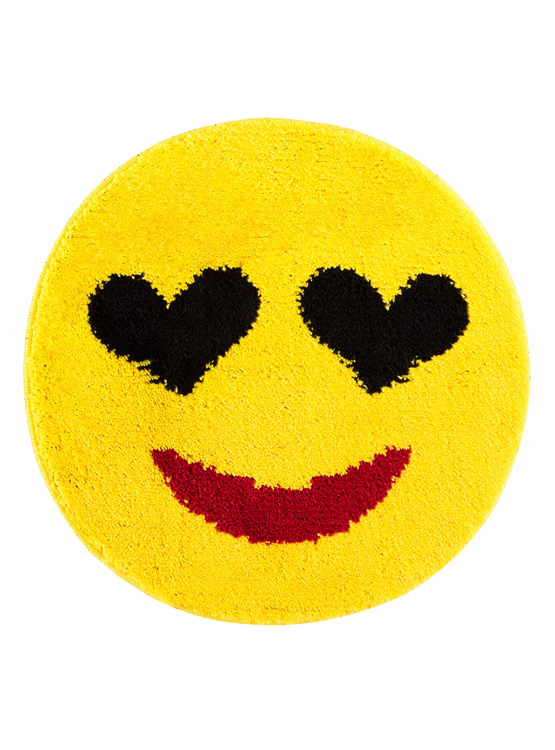 Alfombra Infantil 67 x 67 cm Emoji Sonrisa Amarillo-0