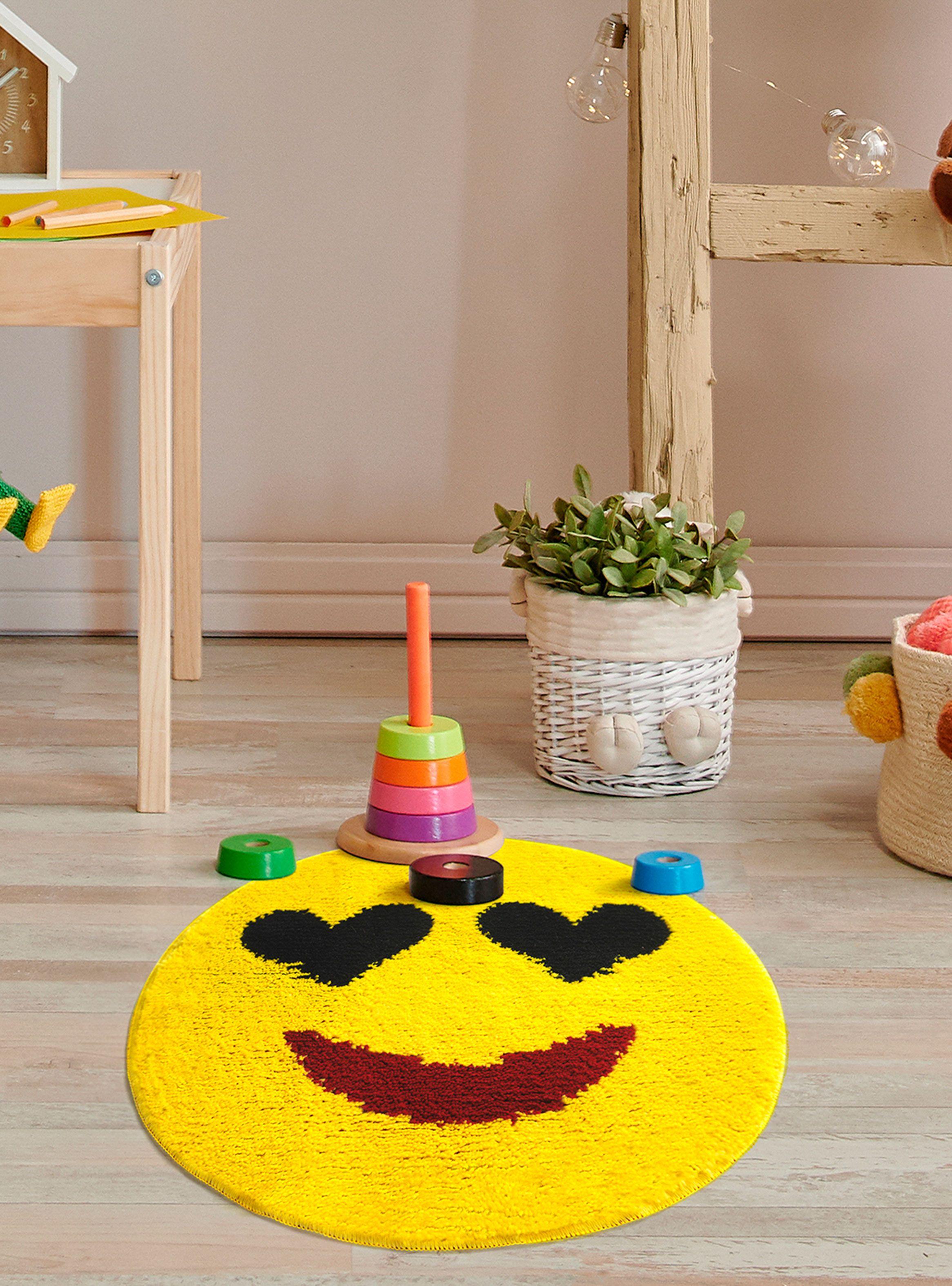 Alfombra Infantil 67 x 67 cm Emoji Sonrisa Amarillo-2