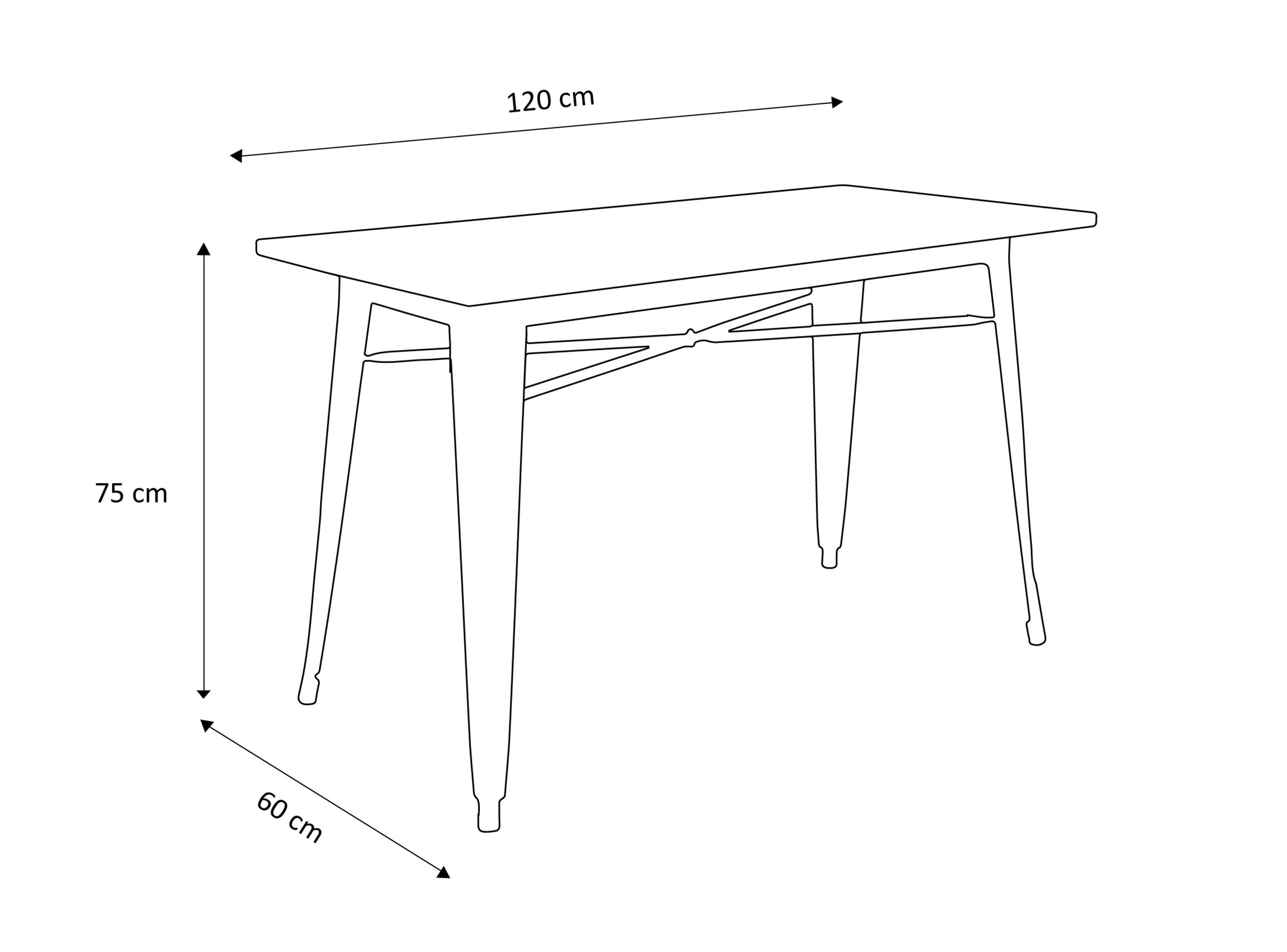 Mesa de Comedor 75 x 120 cm Tolix Metal-1