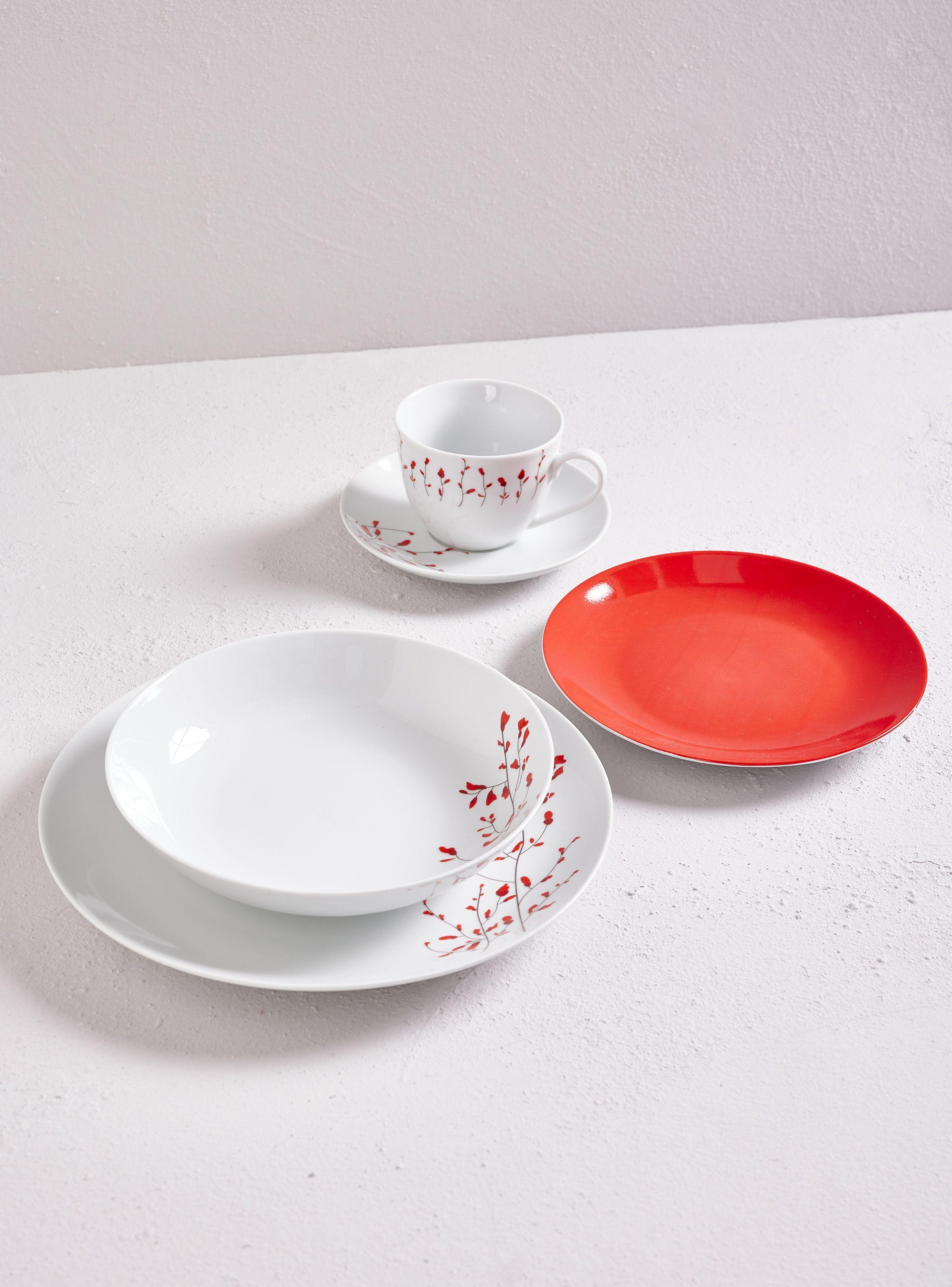 Set Vajilla 30 Piezas Guinda Porcelana-2