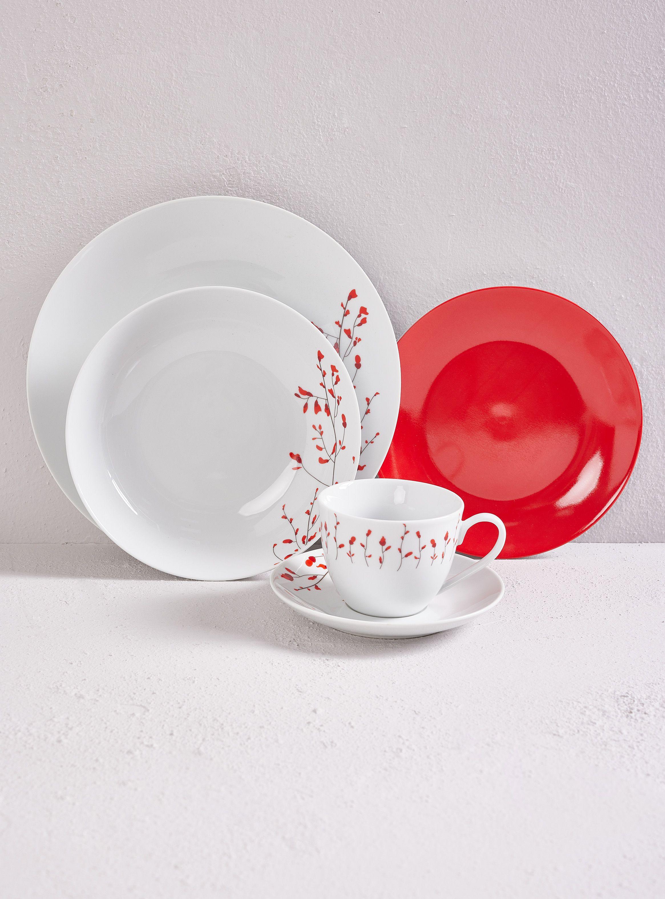 Set Vajilla 30 Piezas Guinda Porcelana-0