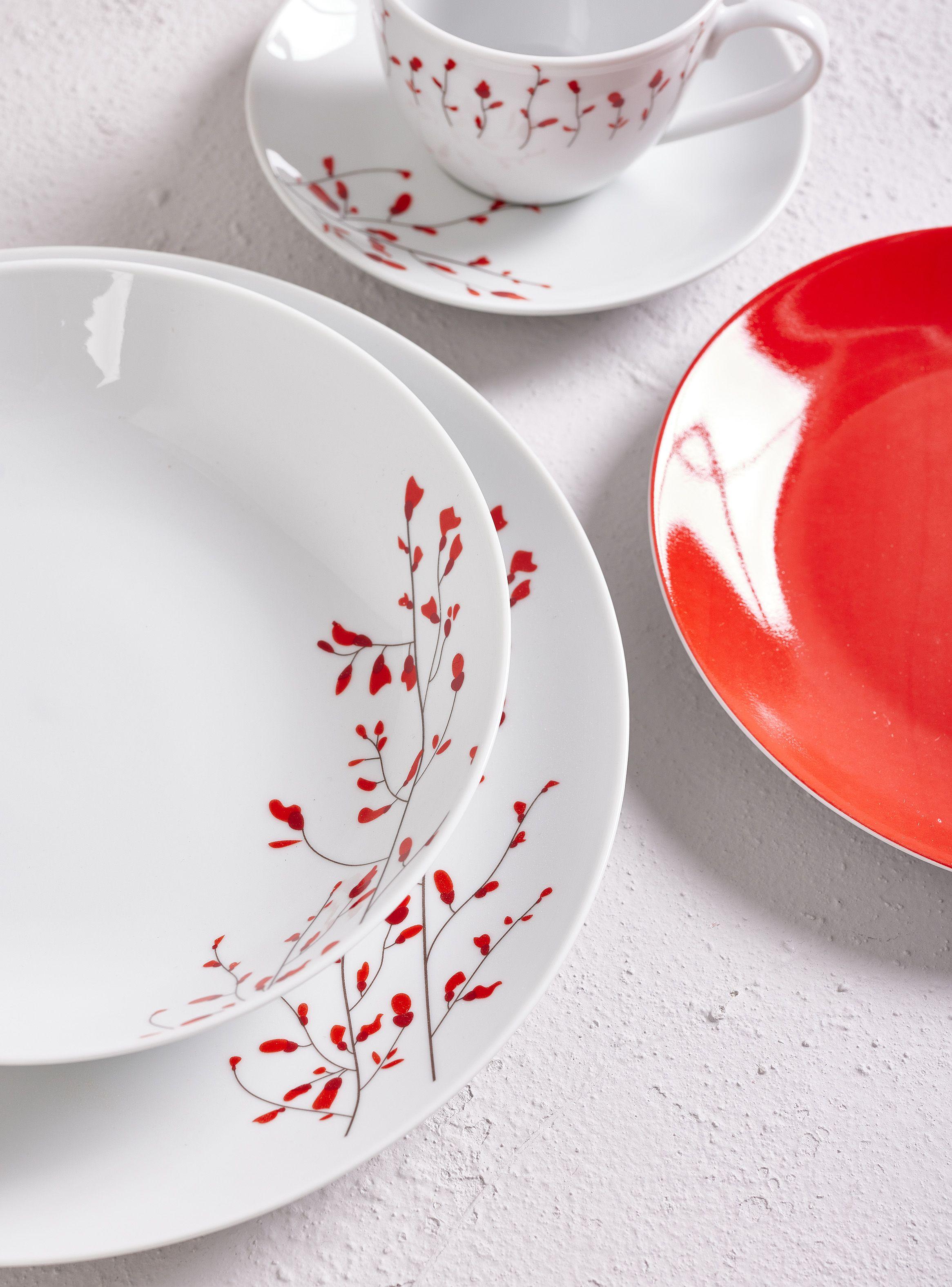 Set Vajilla 30 Piezas Guinda Porcelana-1