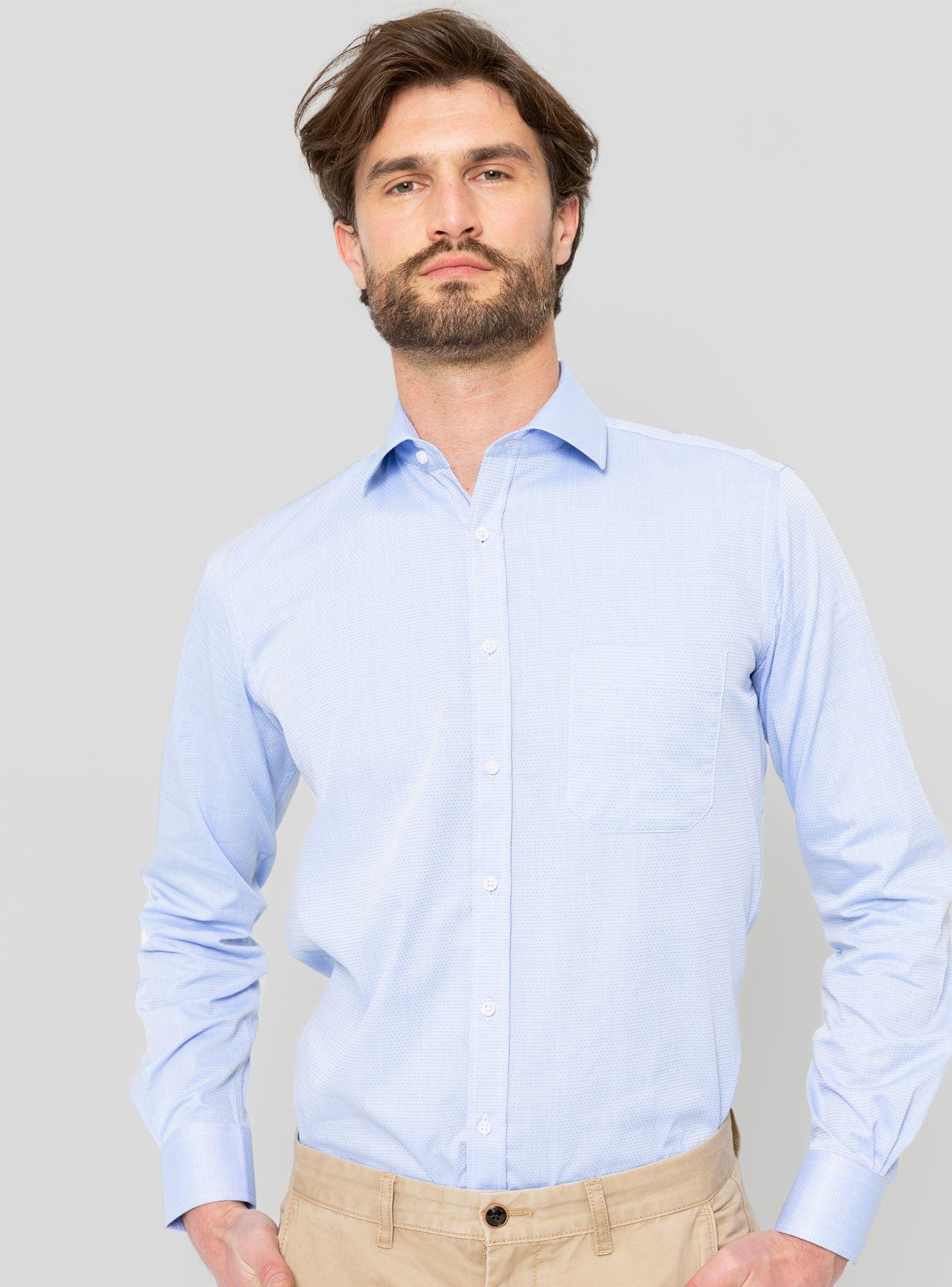 Camisa Manga Larga Azul Slim Fit Arrow-0