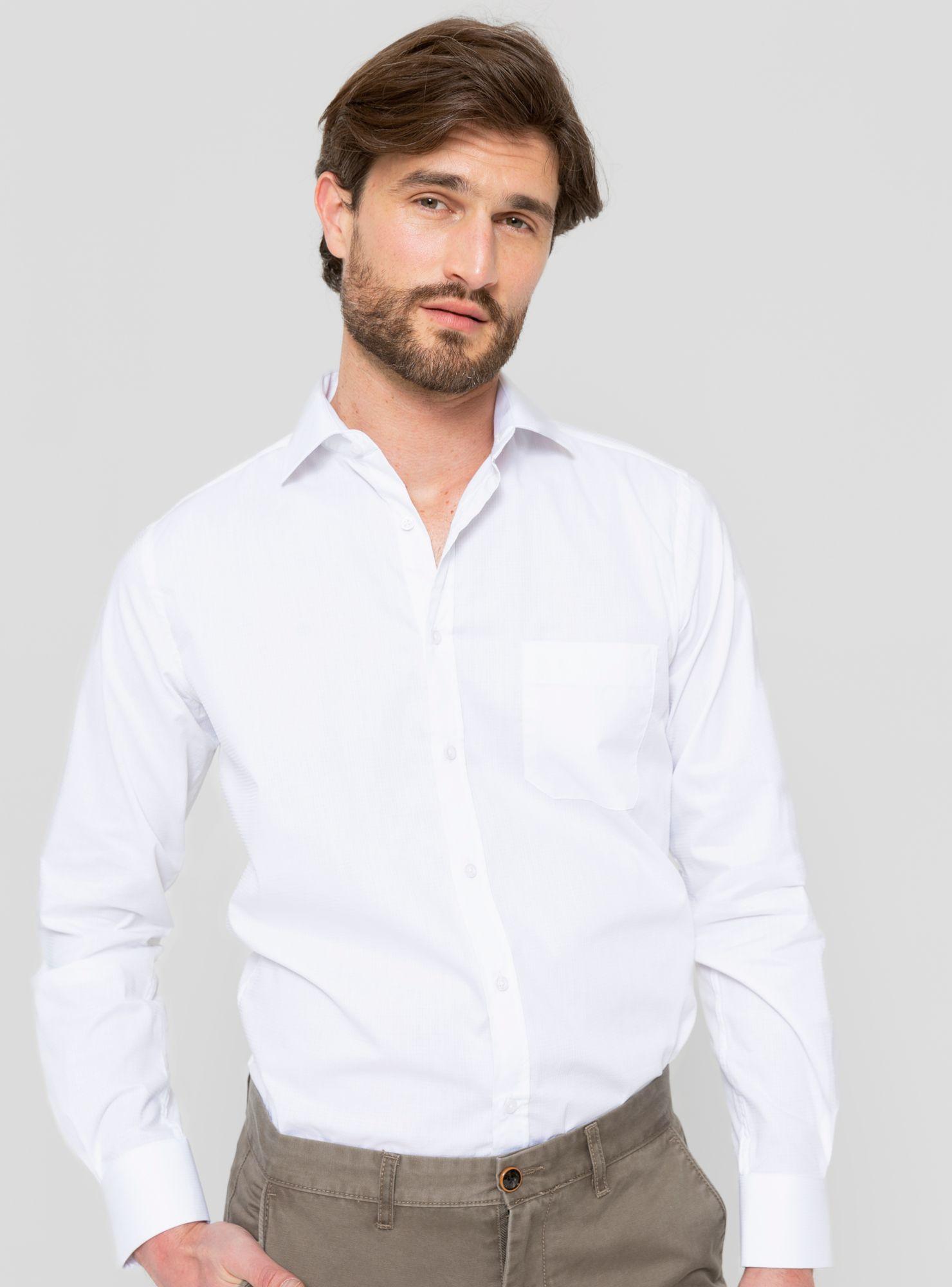 Camisa Blanca Texturada Manga Larga Arrow-0