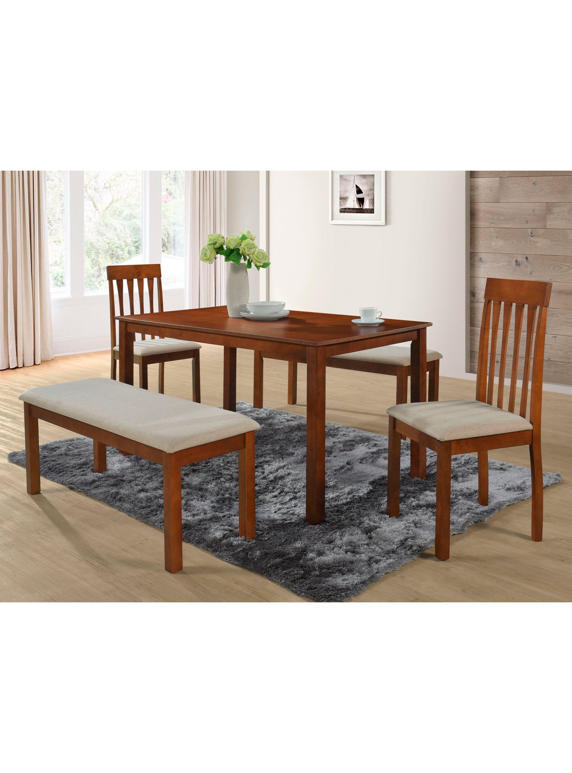 Juego Comedor Qatar M1400 2 Sillas Respaldo Vertical + 2 Bancas-4